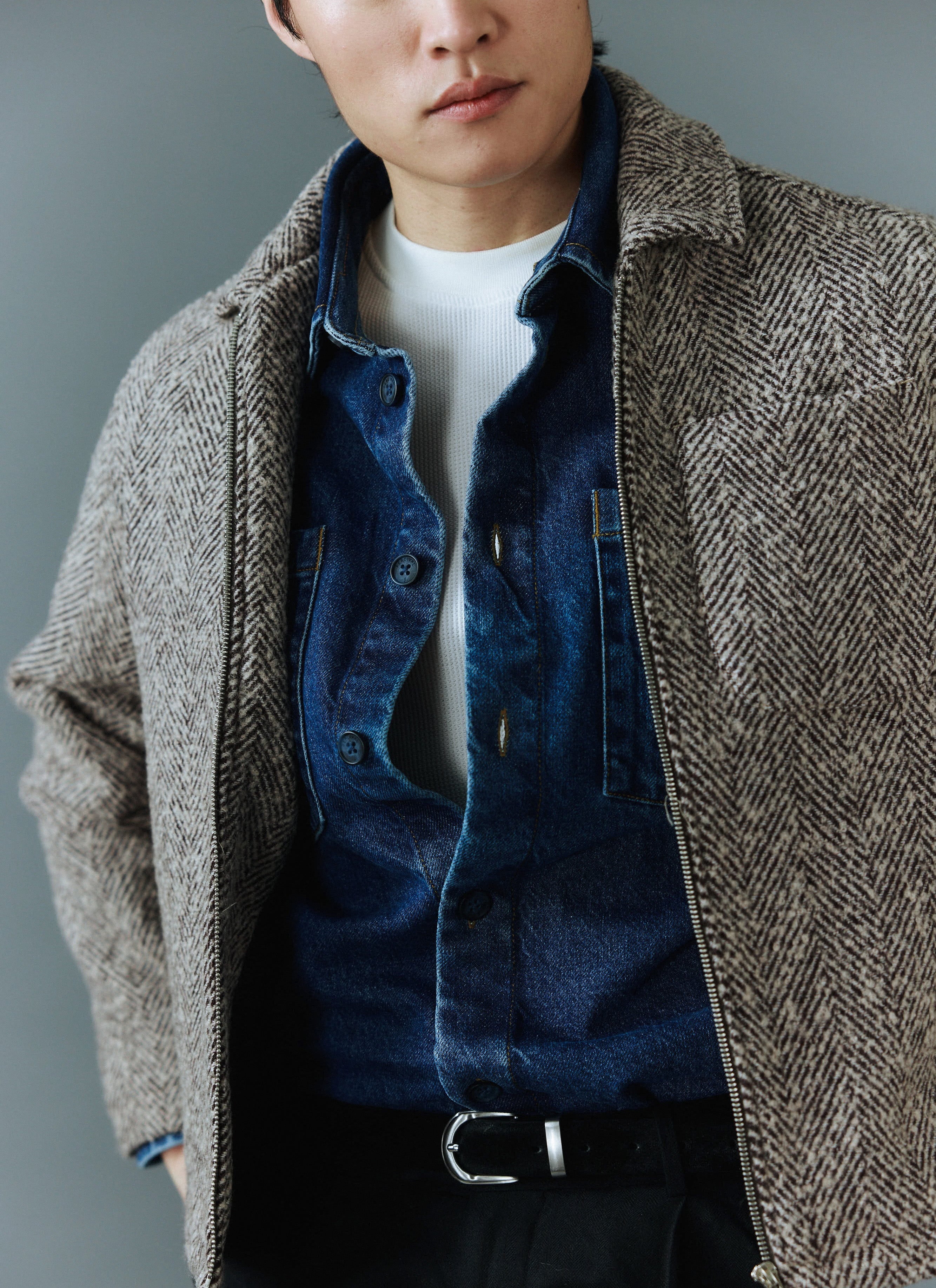3750-herringbone-zip-jacket-wool-cream-2.jpg Herringbone Zip Jacket | Wool | Cream