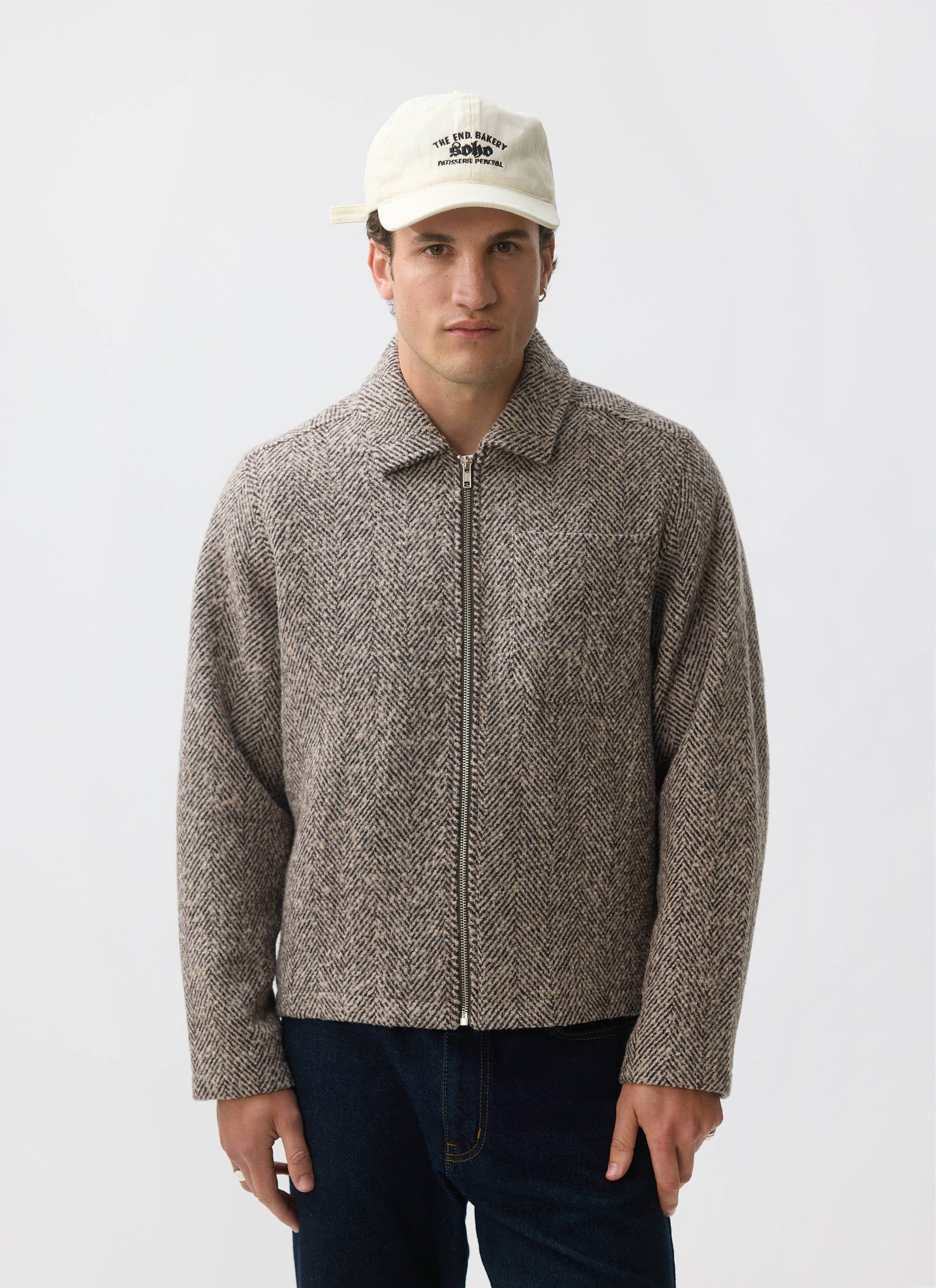 3750-herringbone-zip-jacket-wool-cream-3.jpg Herringbone Zip Jacket | Wool | Cream