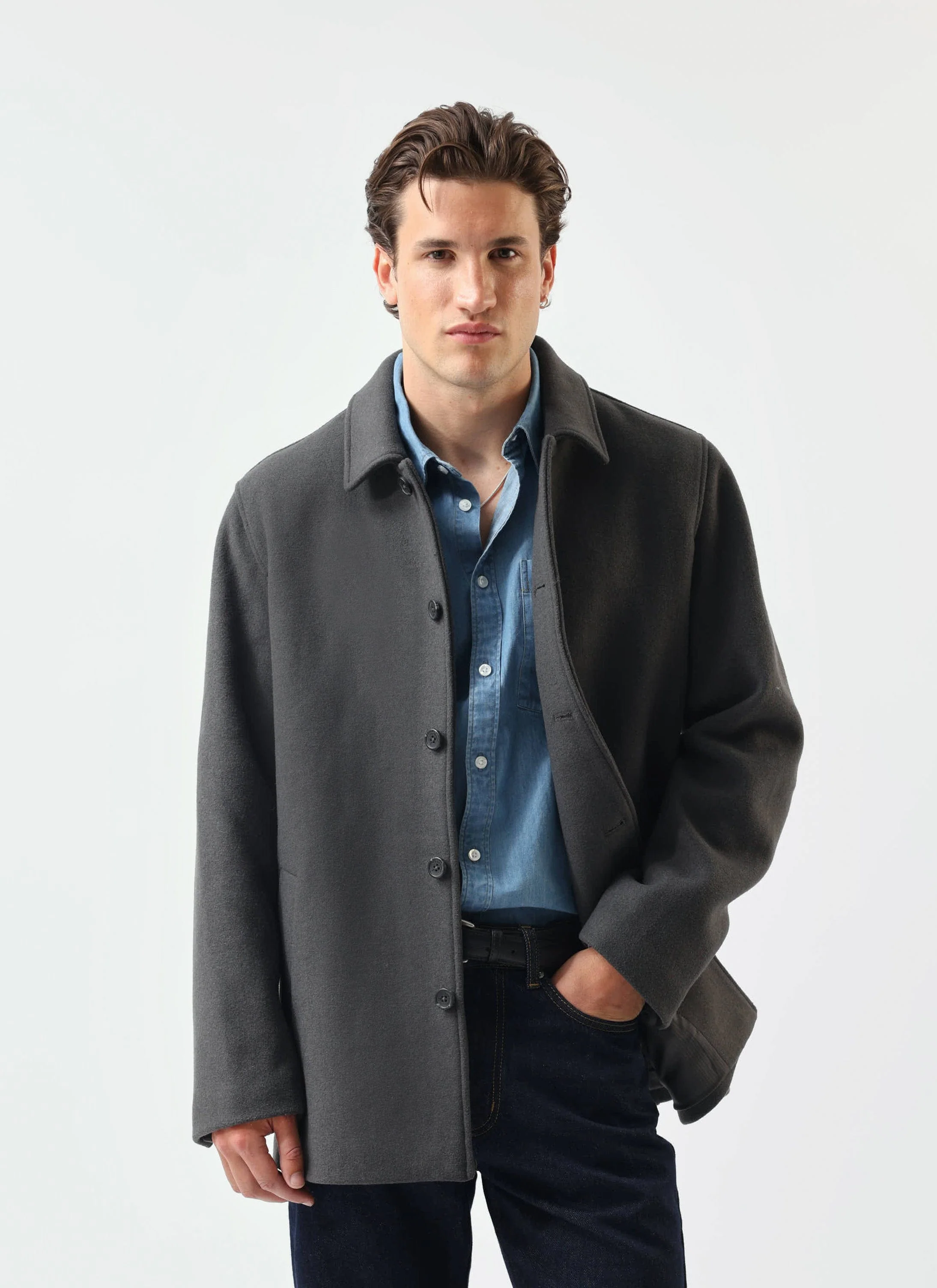 Peacoat | Melton Wool | Charcoal