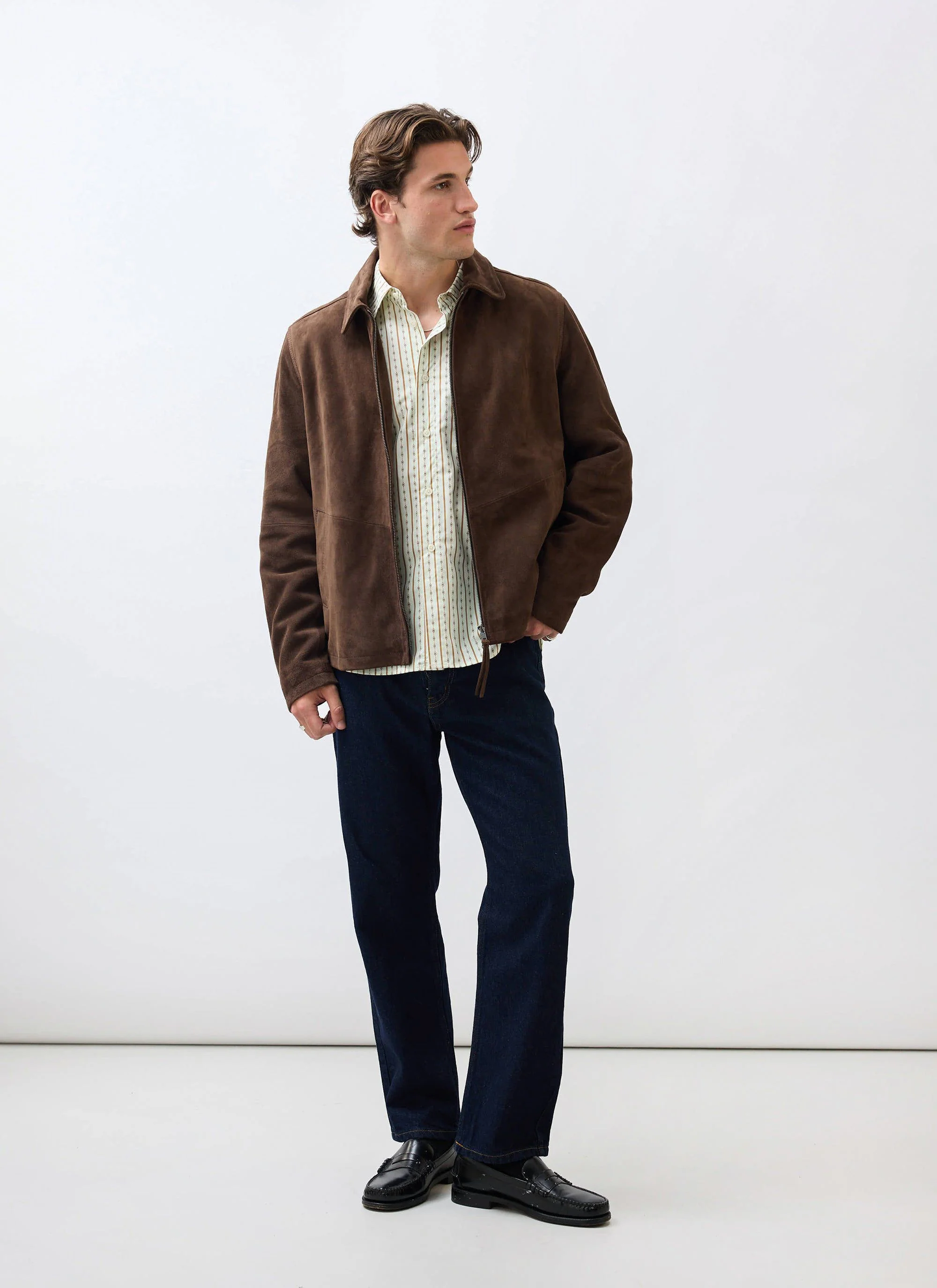Prologue Suede Zip Jacket | Espresso