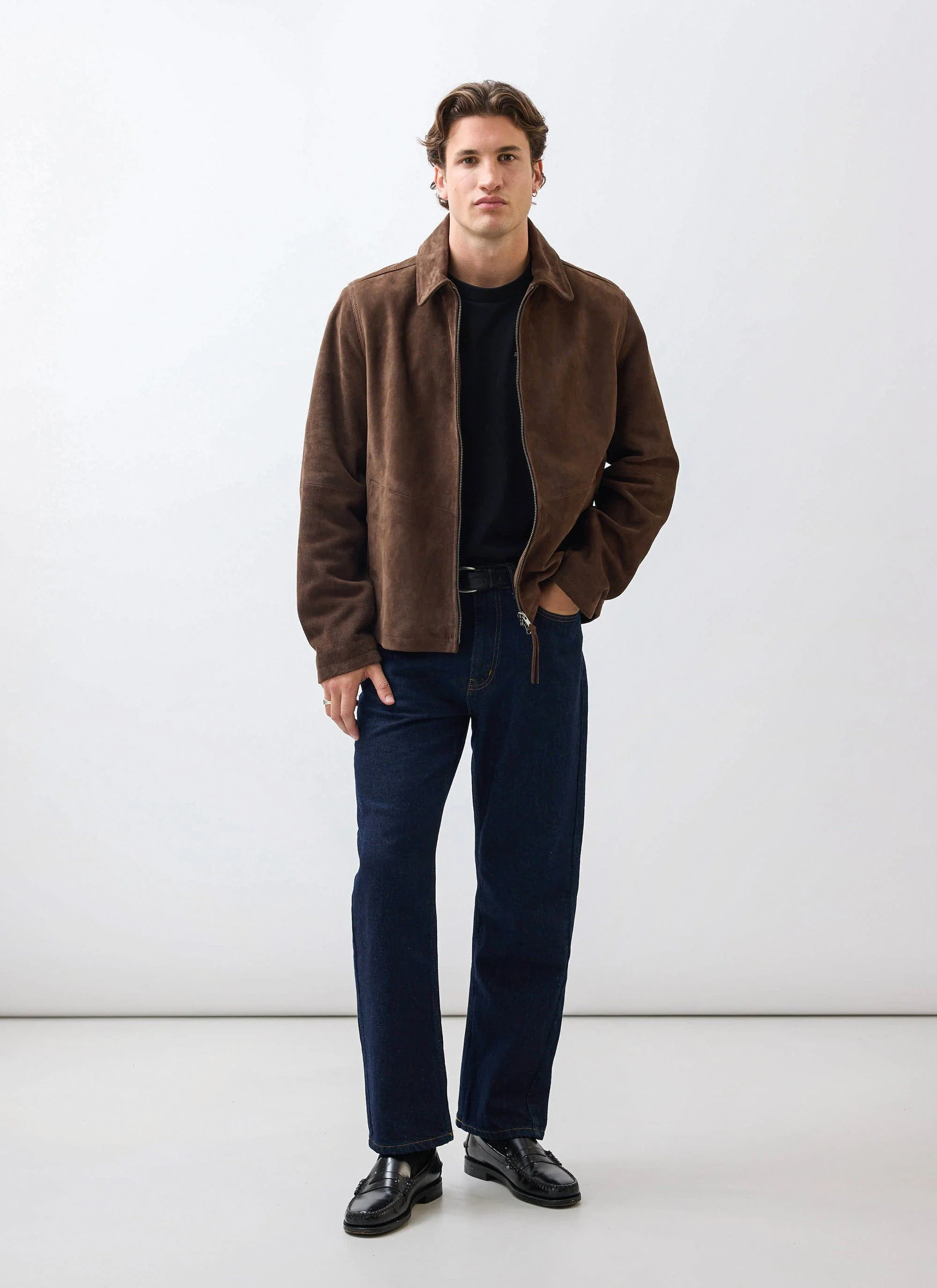 Prologue Suede Zip Jacket | Espresso