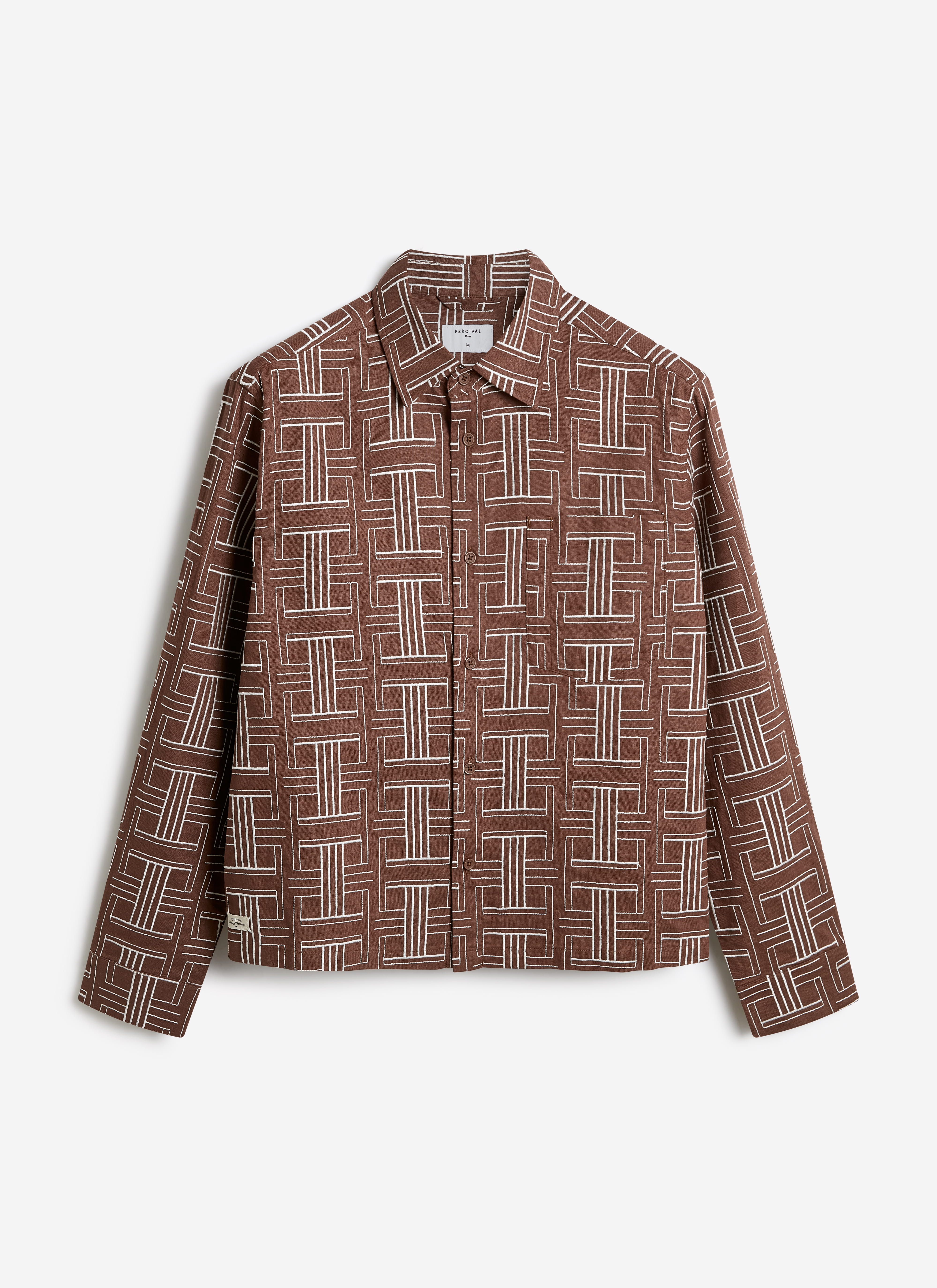 3827-sashiko-boxy-shirt-cotton-brown-6.jpg Sashiko Boxy Shirt | Cotton | Brown