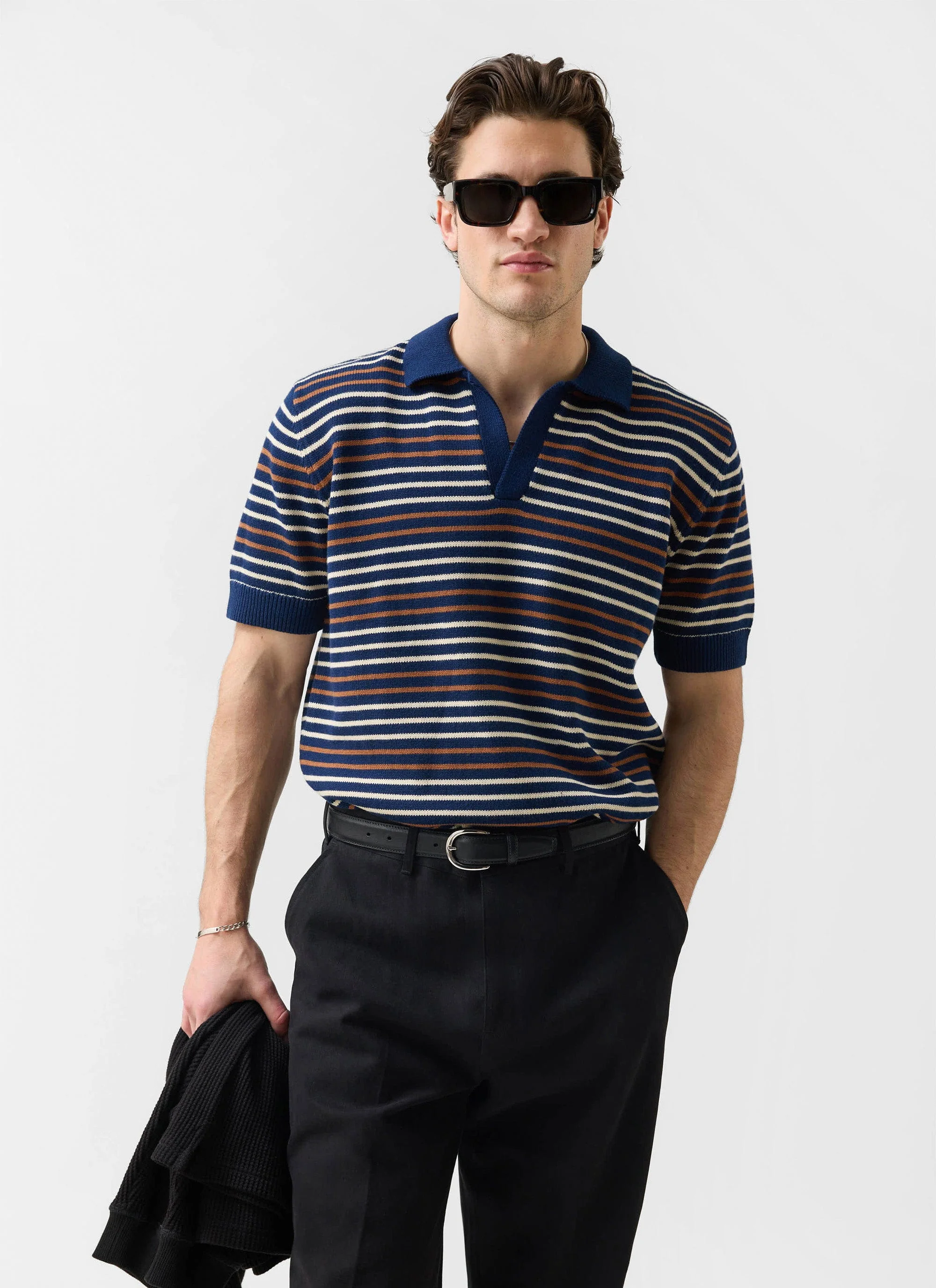 3848-douglas-boxy-knitted-polo-cotton-navy-1.webp Douglas Boxy Knitted Polo | Cotton | Navy
