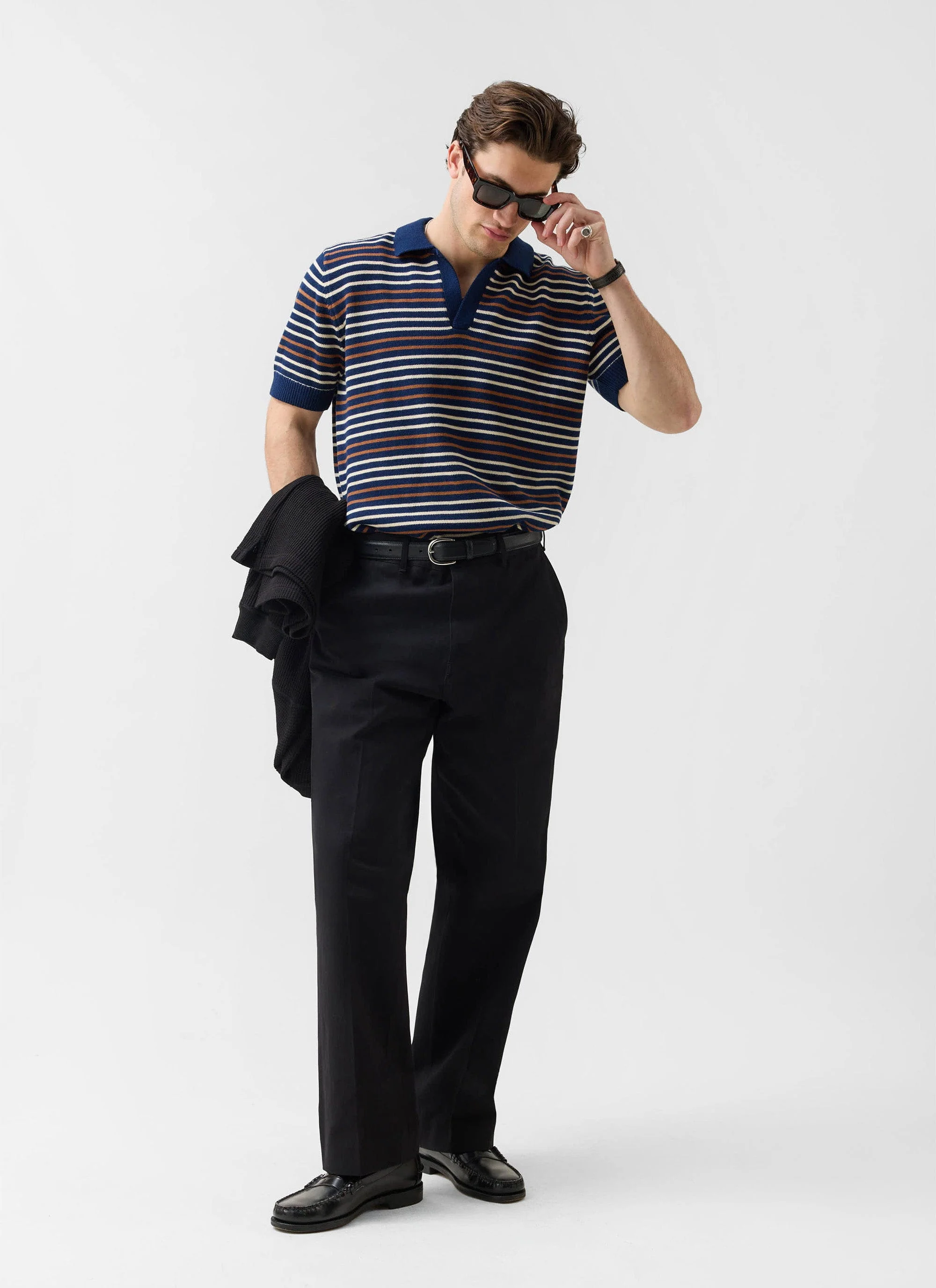 3848-douglas-boxy-knitted-polo-cotton-navy-5.webp Douglas Boxy Knitted Polo | Cotton | Navy