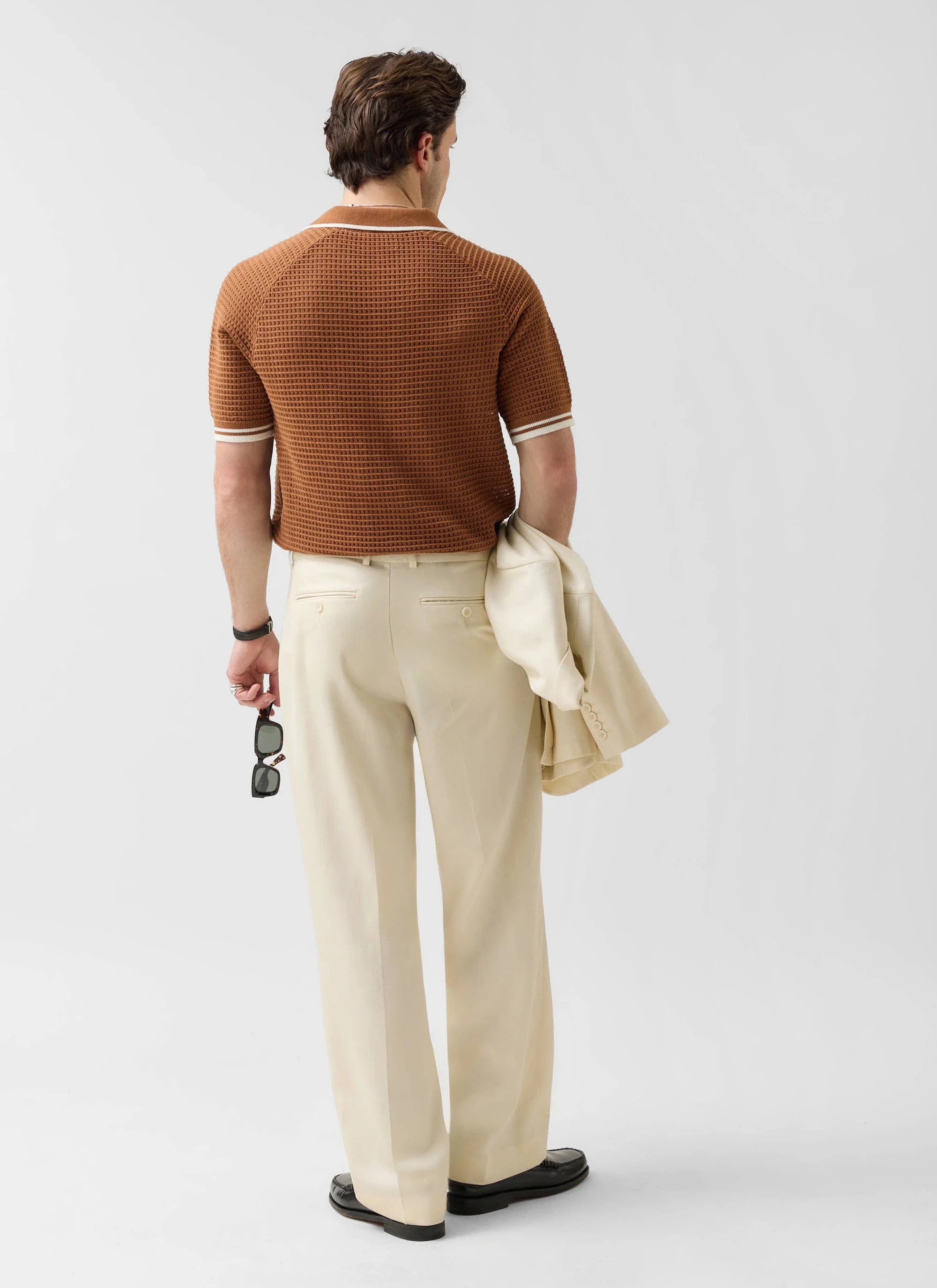 3883-tennis-boxy-knitted-polo-cotton-brown-3.webp Tennis Boxy Knitted Polo | Cotton | Brown
