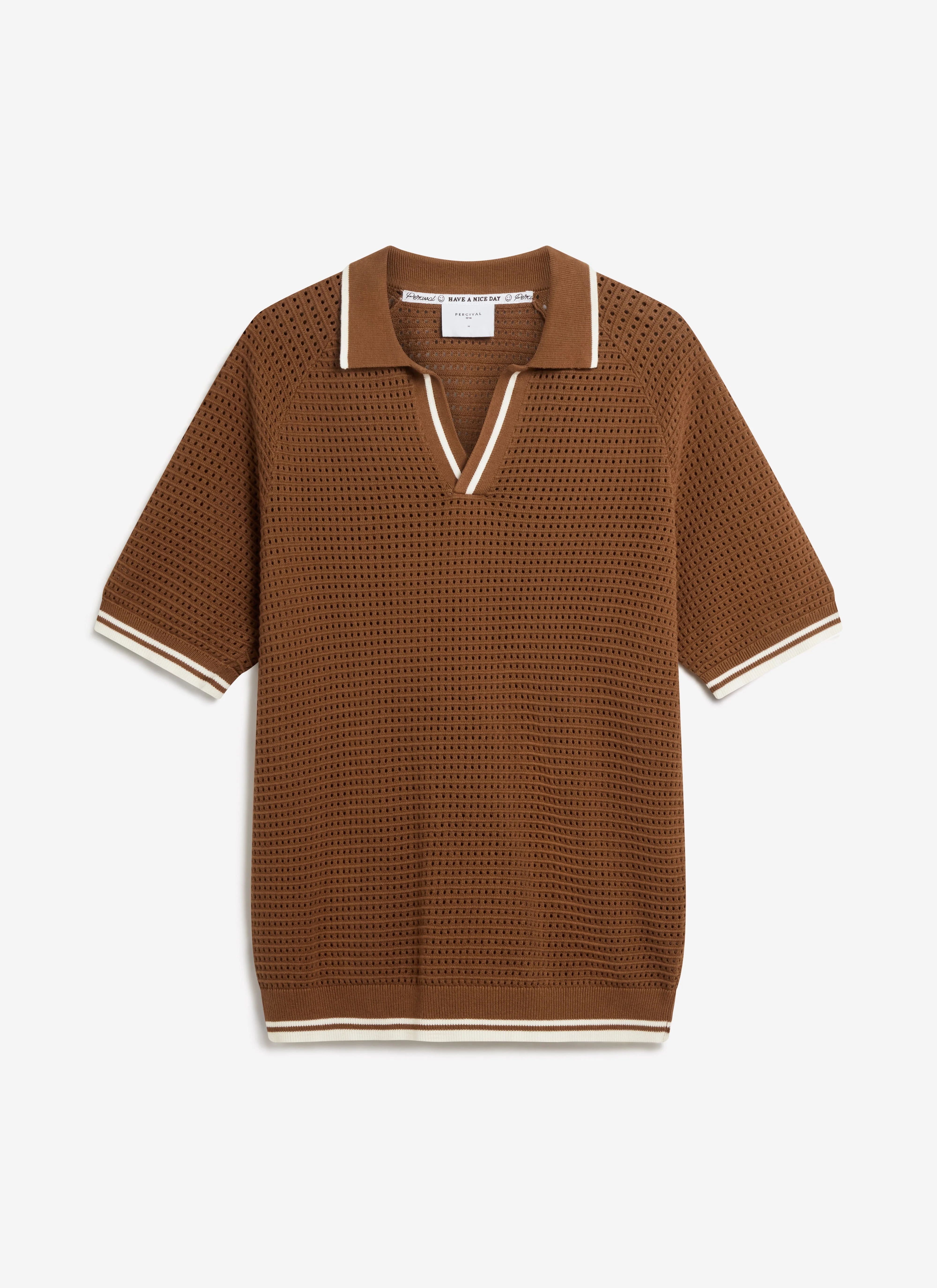 3883-tennis-boxy-knitted-polo-cotton-brown-5.webp Tennis Boxy Knitted Polo | Cotton | Brown
