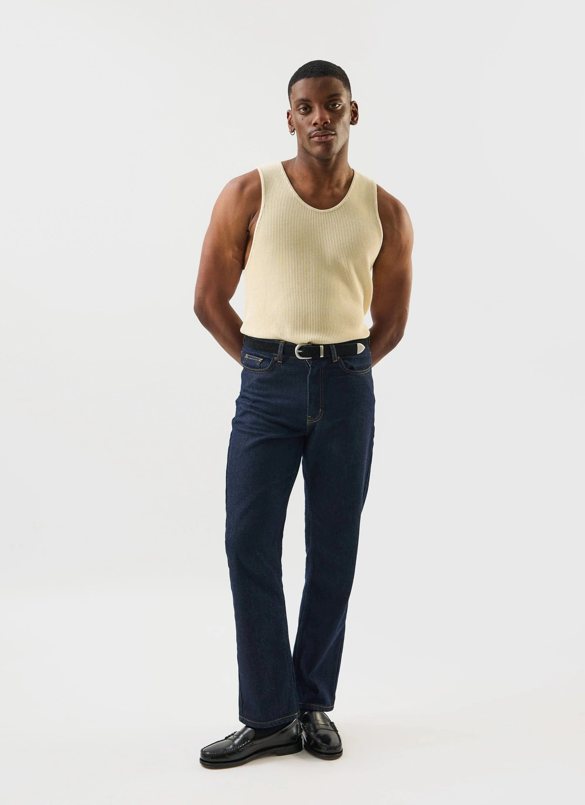 Cotton Waffle Vest | Cream