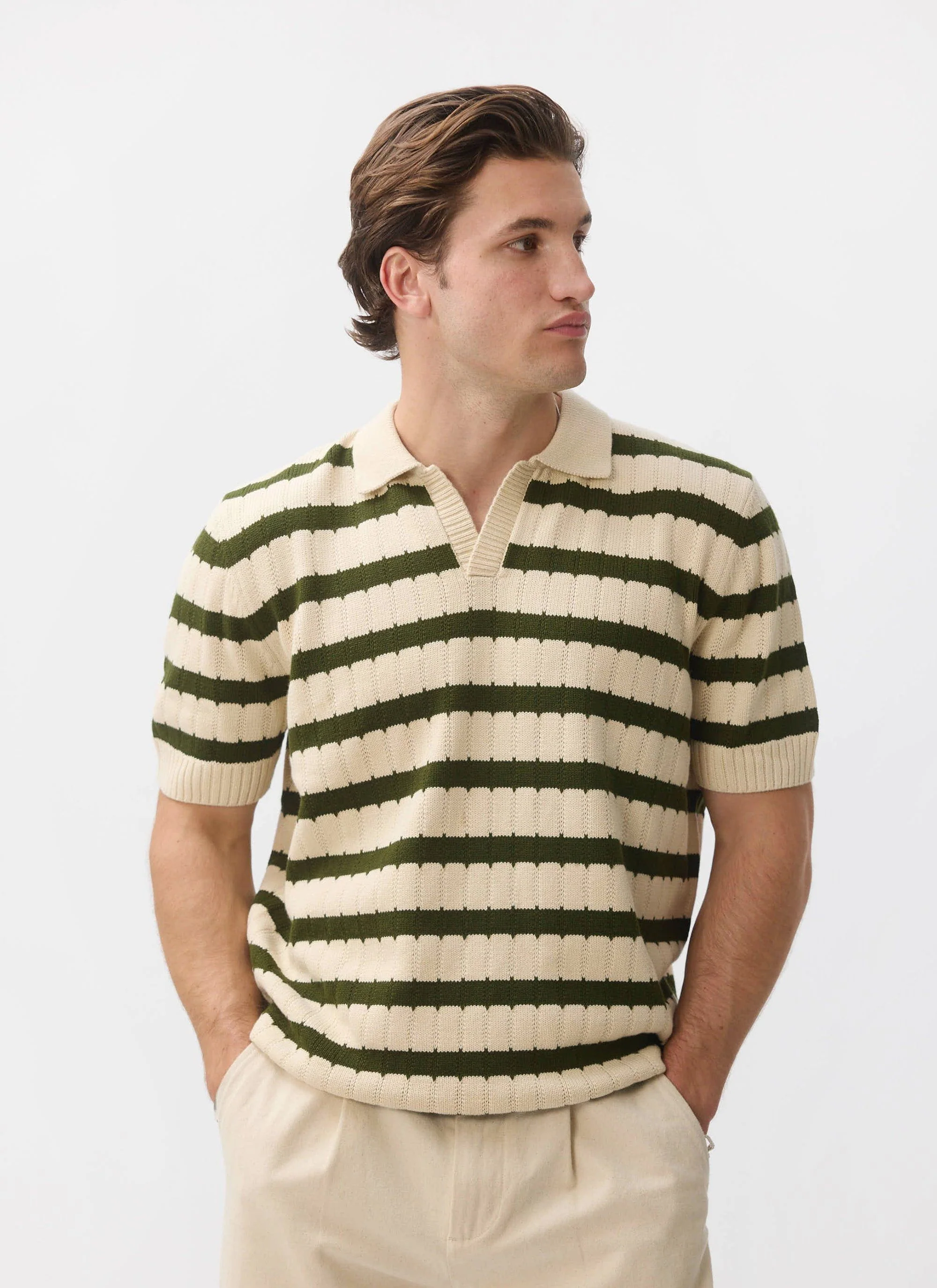 Stine Knitted Polo | Cotton | Cream