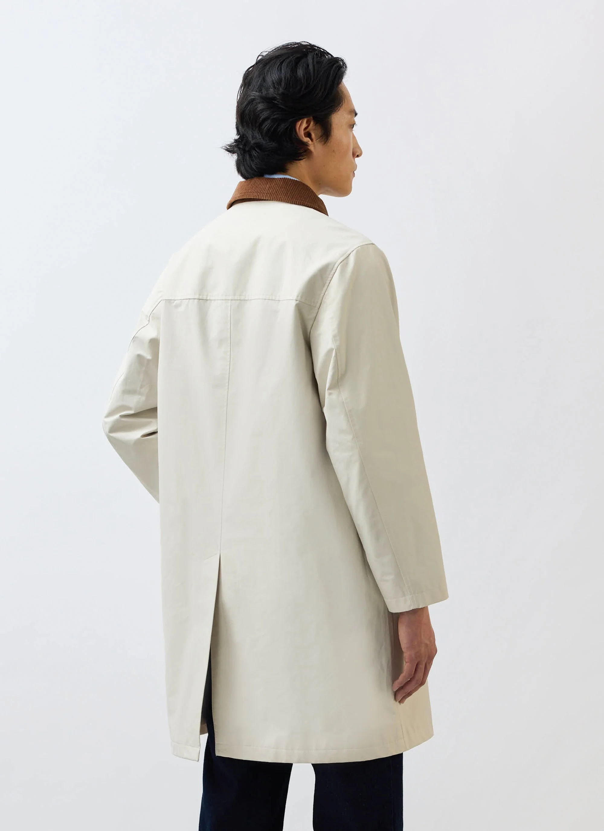 3904-cord-collar-relaxed-trench-coat-cotton-stone-8.webp Cord Collar Relaxed Trench Coat | Cotton | Stone