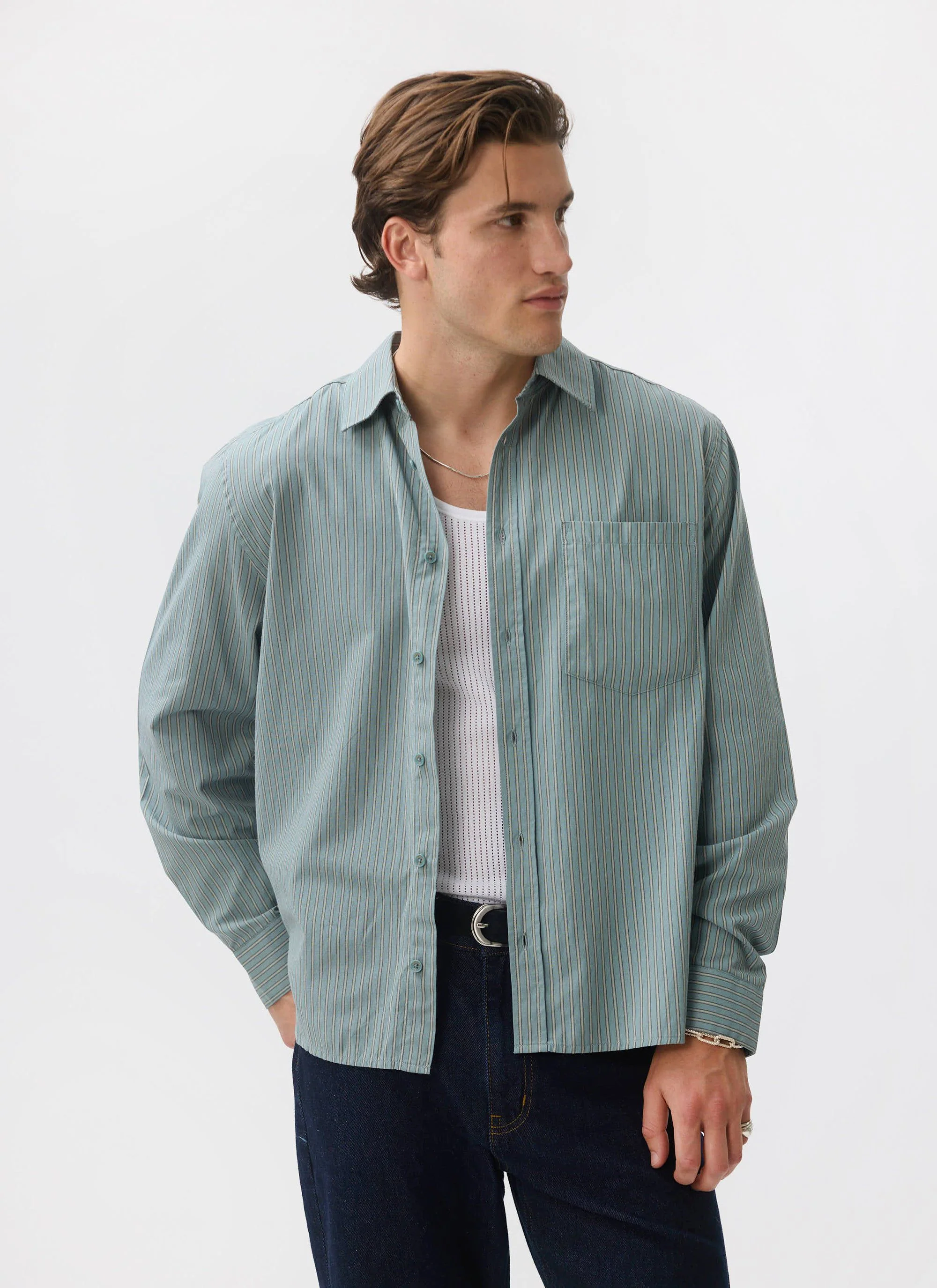 3911-clancy-striped-long-sleeve-shirt-cotton-blue-1.webp Clancy Striped Long Sleeve Shirt | Cotton | Blue