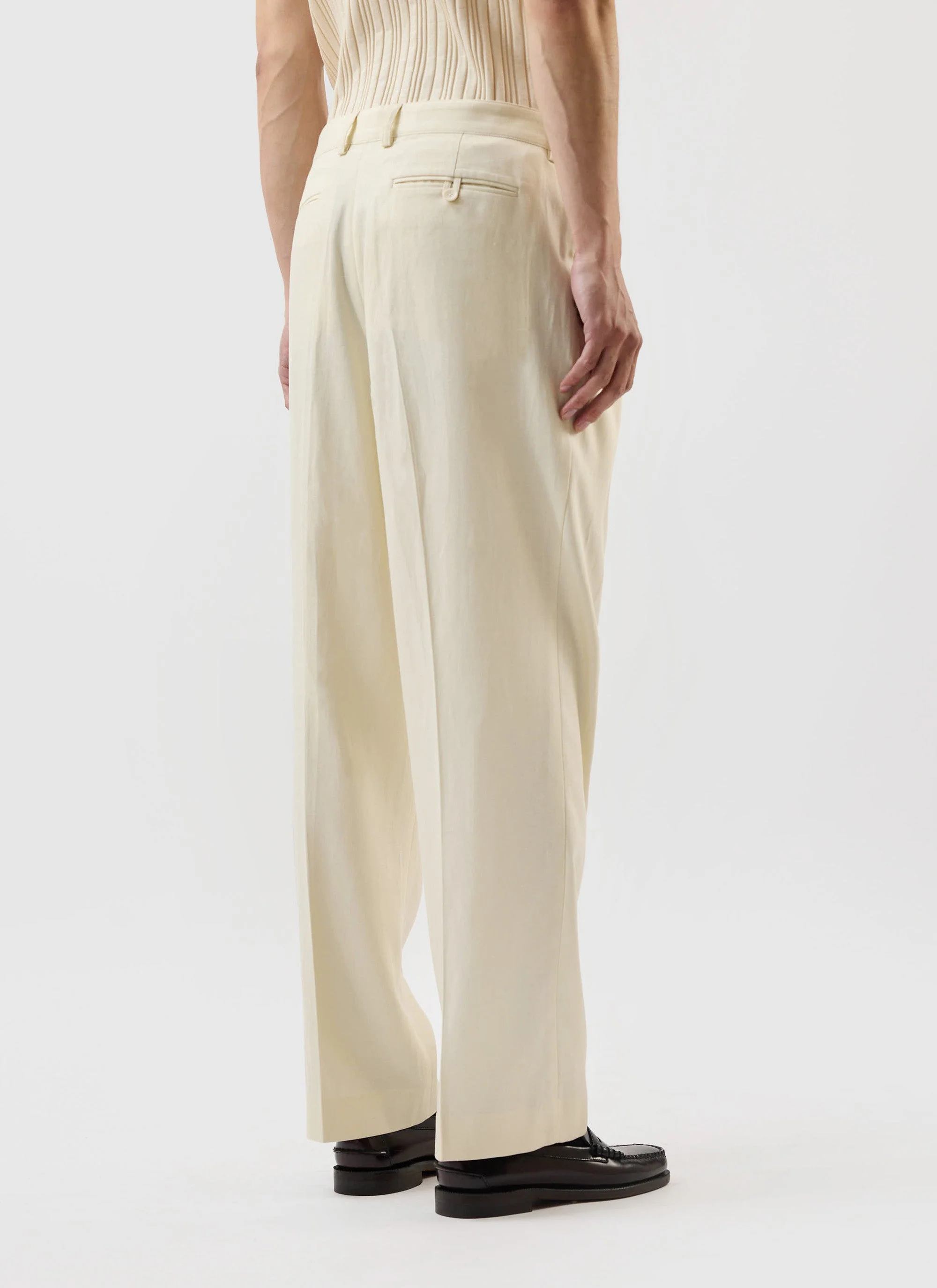 Pleated Lyocell Tailored Trousers | Percival x Warren | Cream
