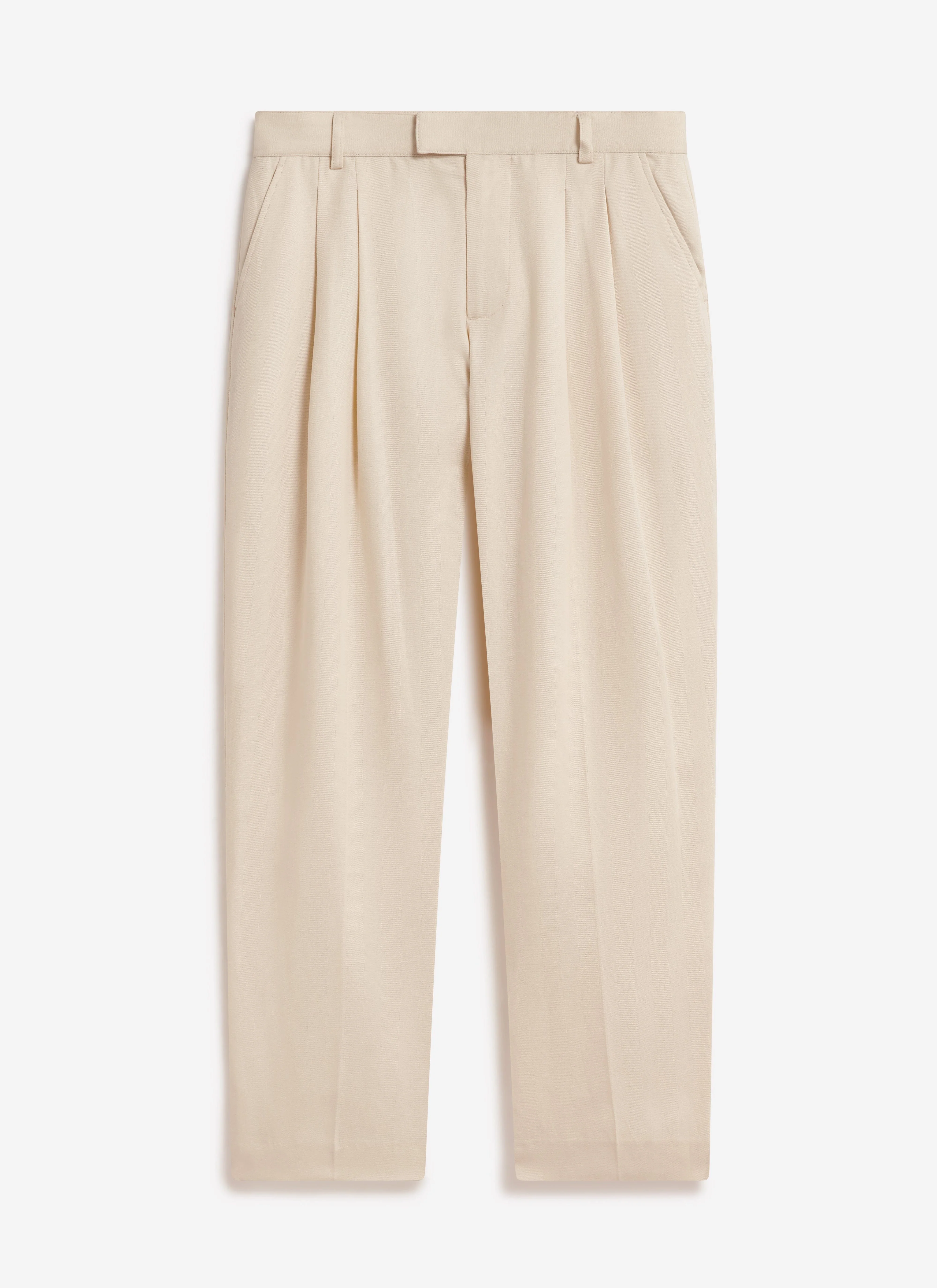Pleated Lyocell Tailored Trousers | Percival x Warren | Cream