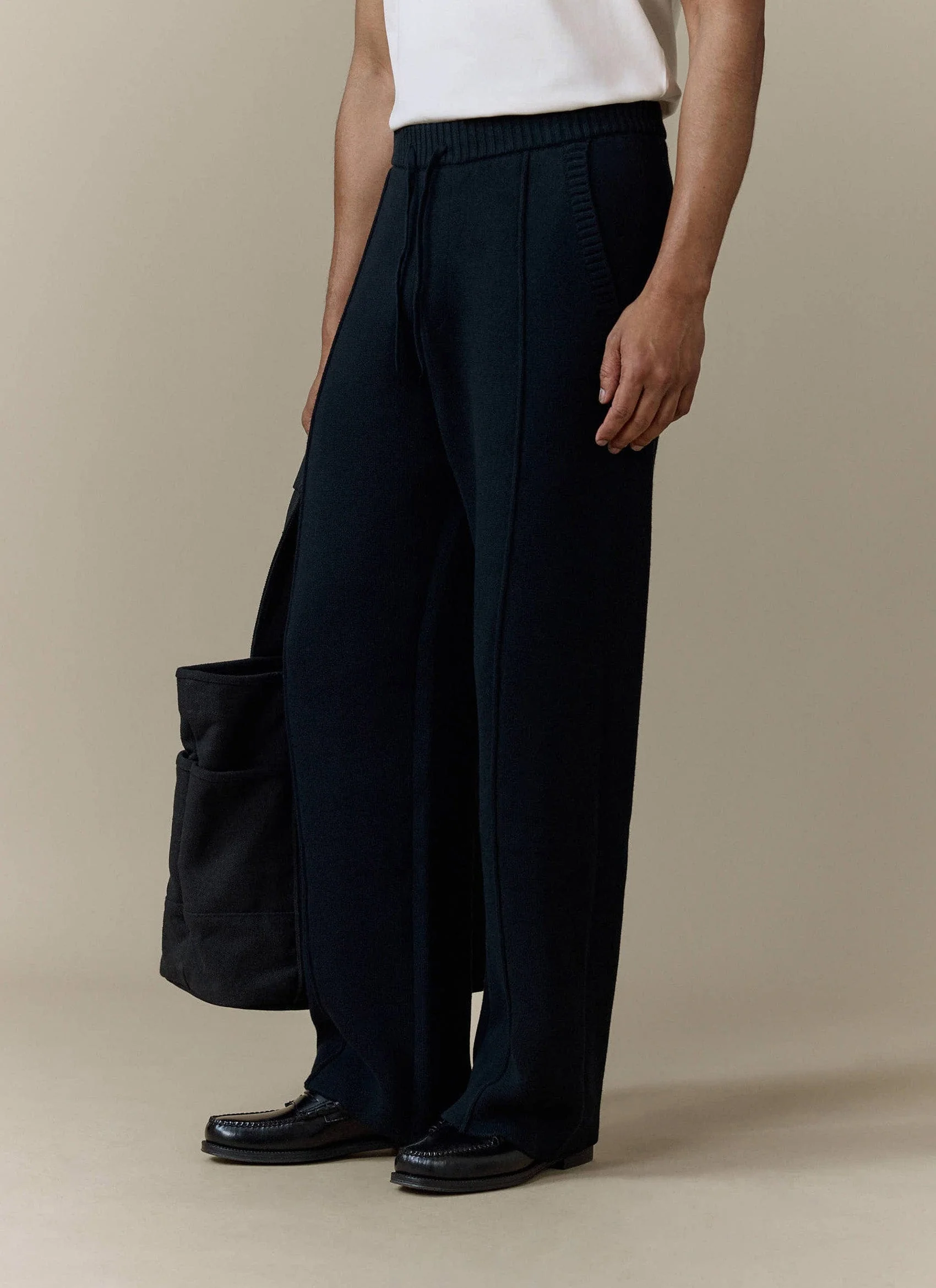 3960-chronicle-knitted-straight-leg-trackpants-cotton-black-1.webp Chronicle Knitted Straight Leg Trackpants | Cotton | Black