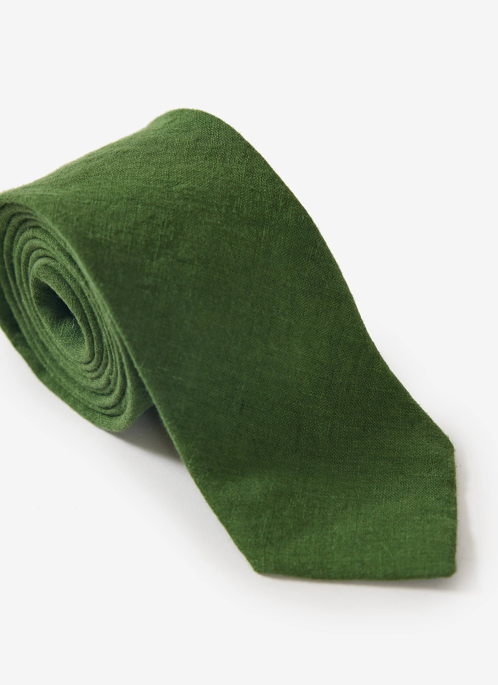 3980-linen-tie-forest-green-2.webp Linen Tie | Forest Green