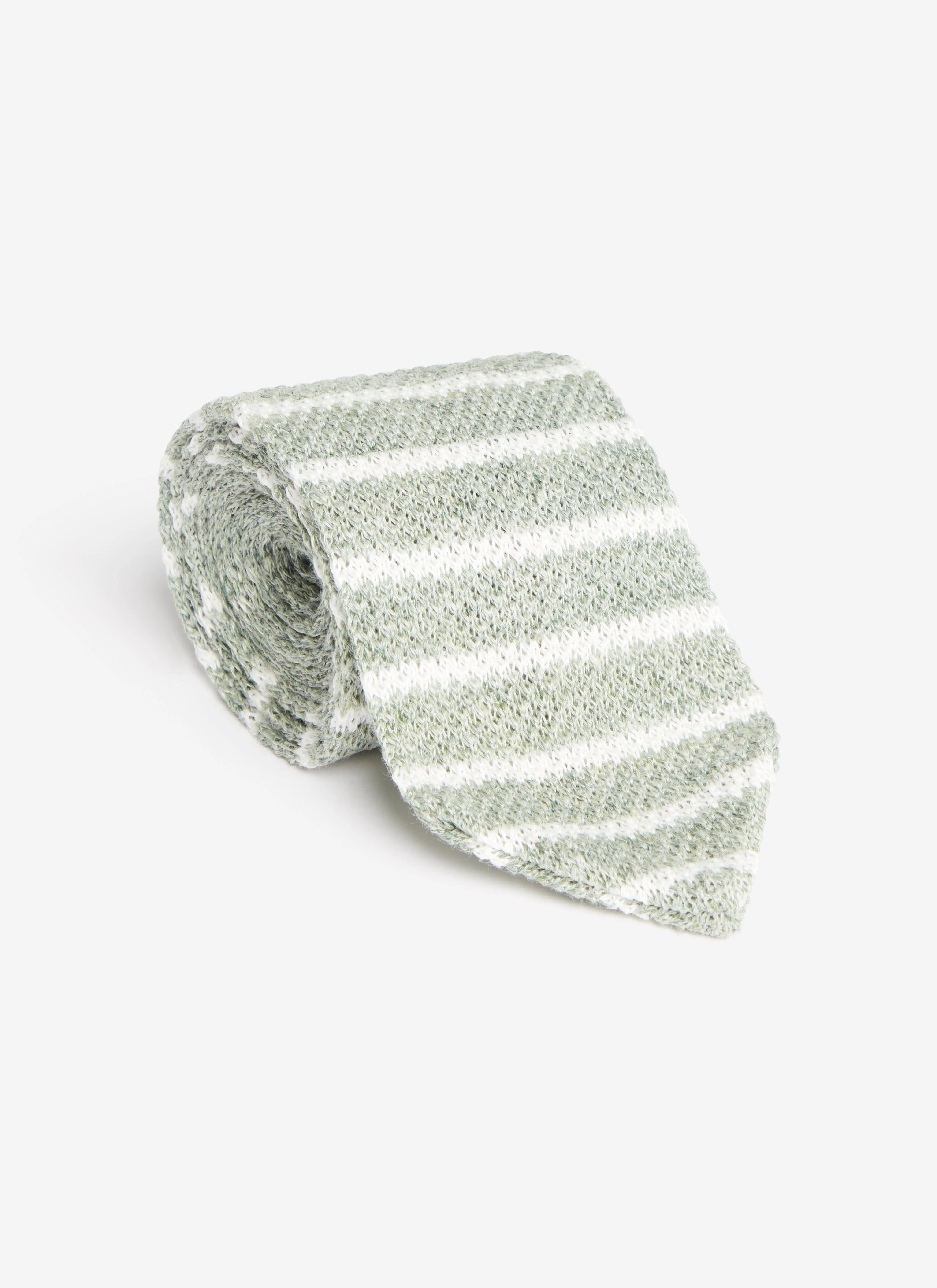 Stripe Linen Tie | Forest Marl