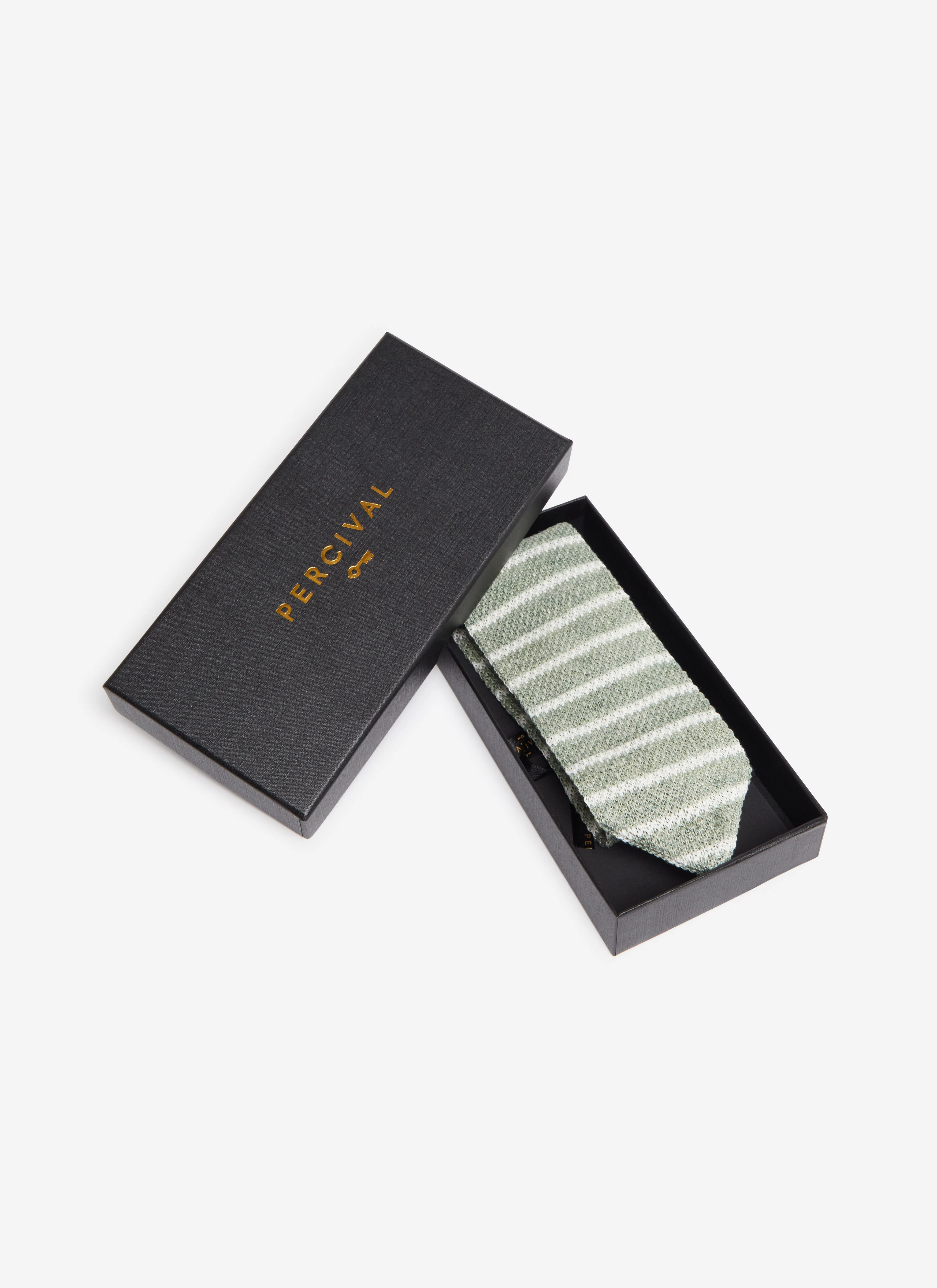 Stripe Linen Tie | Forest Marl