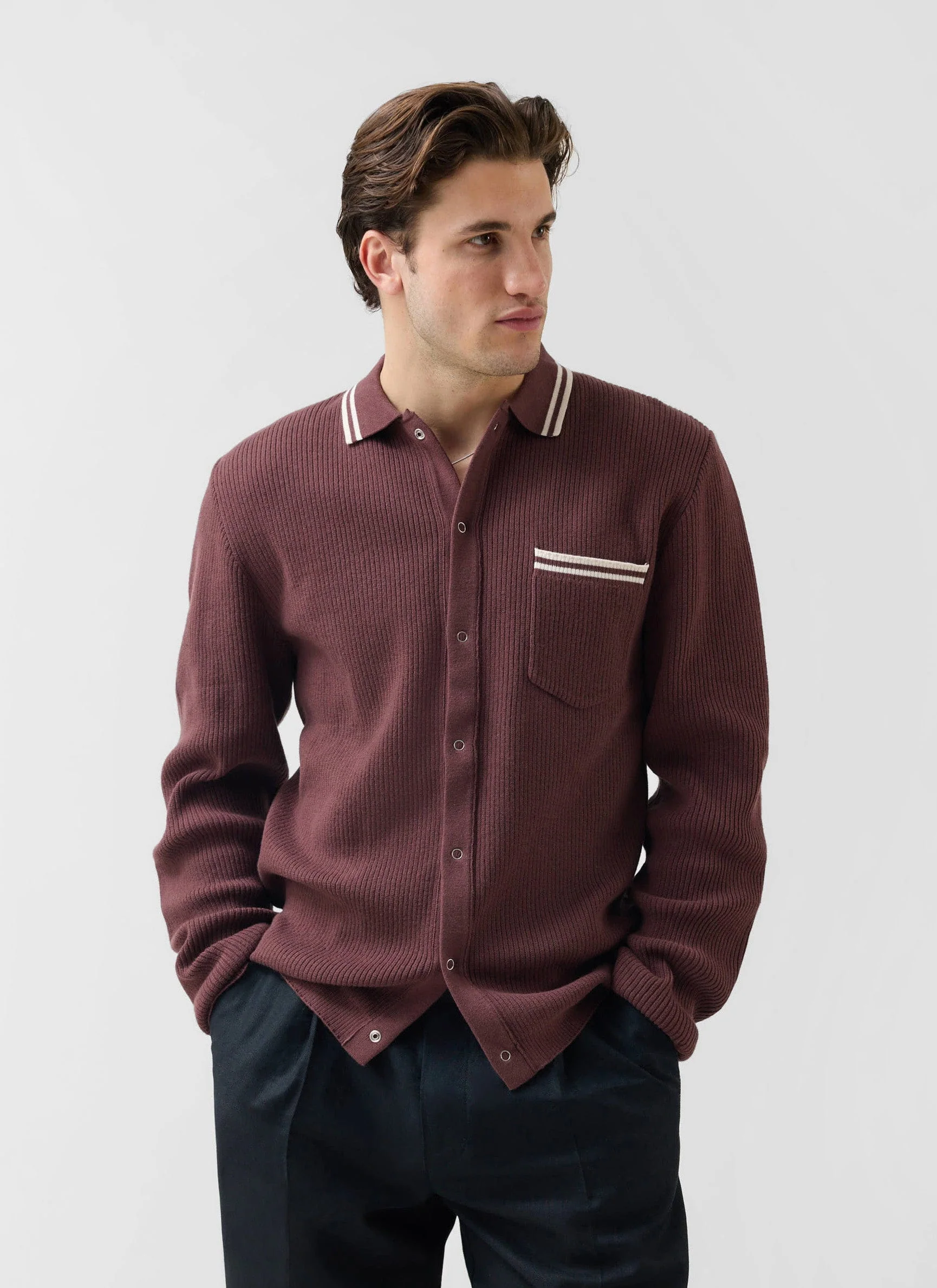 3992-pablo-cotton-knitted-shirt-long-sleeve-espresso-3.webp Pablo Cotton Knitted Shirt | Long Sleeve | Espresso