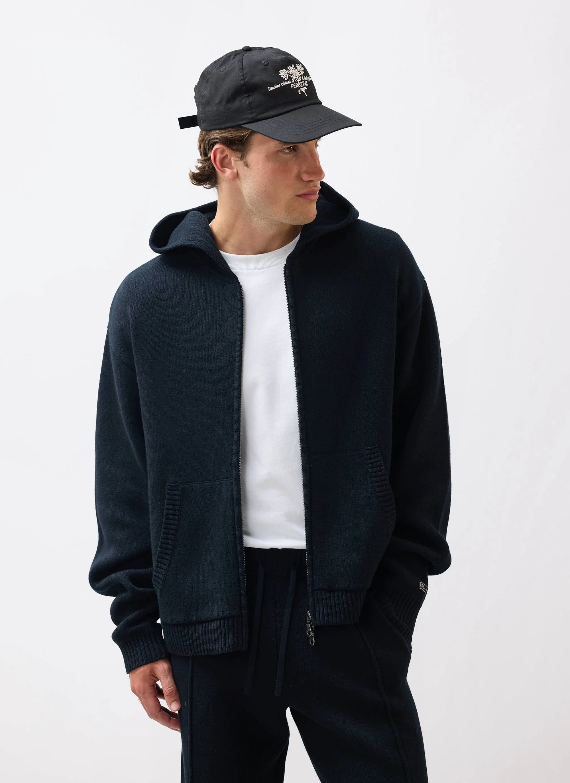 4024-chronicle-knitted-hoodie-cotton-black-1.webp Chronicle Knitted Hoodie | Cotton | Black