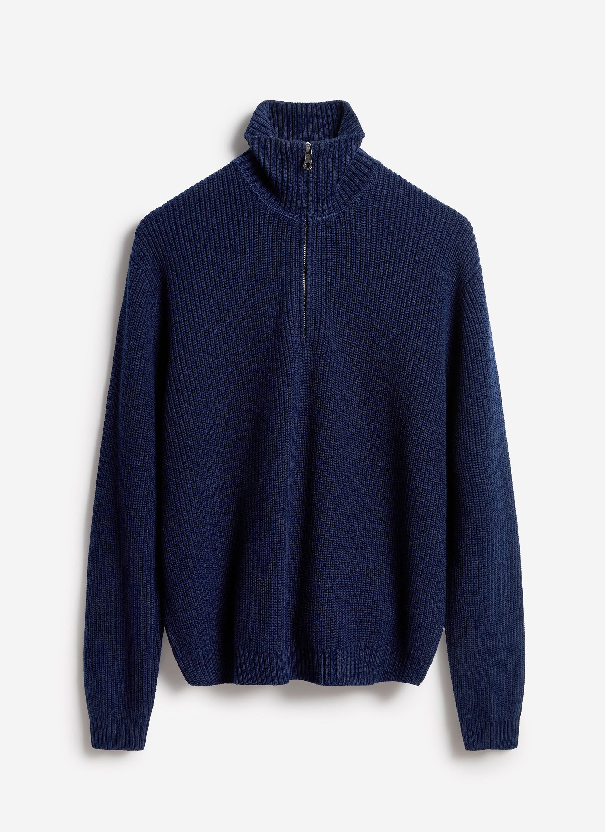 4046-meyer-boxy-quarter-zip-cotton-blue-8.jpg Meyer Boxy Quarter Zip | Cotton | Blue