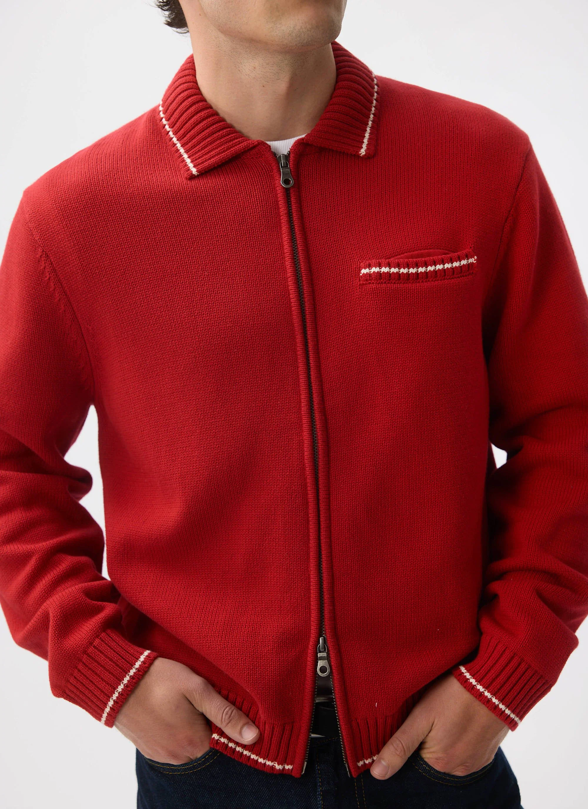 4095-gardner-dense-knitted-zip-cardigan-cotton-red-4.webp Gardner Dense Knitted Zip Cardigan | Cotton | Red