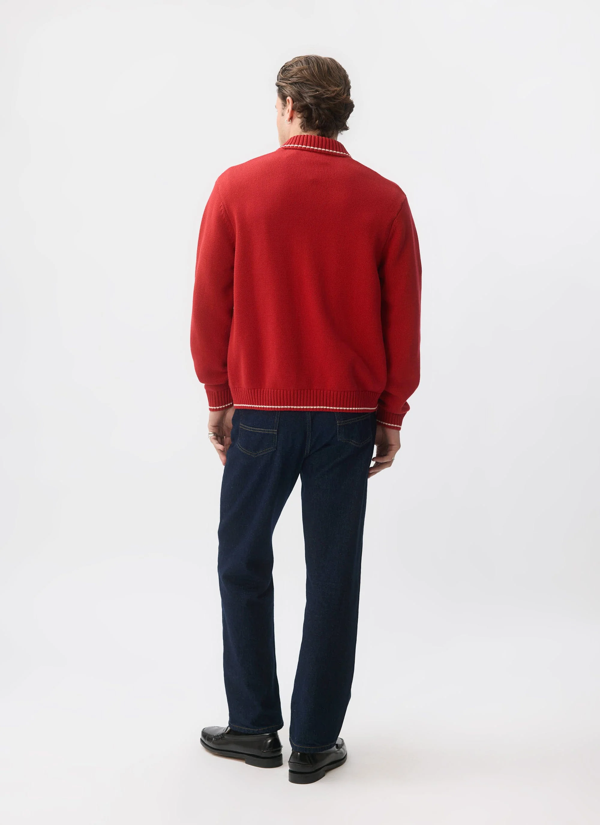 4095-gardner-dense-knitted-zip-cardigan-cotton-red-6.webp Gardner Dense Knitted Zip Cardigan | Cotton | Red