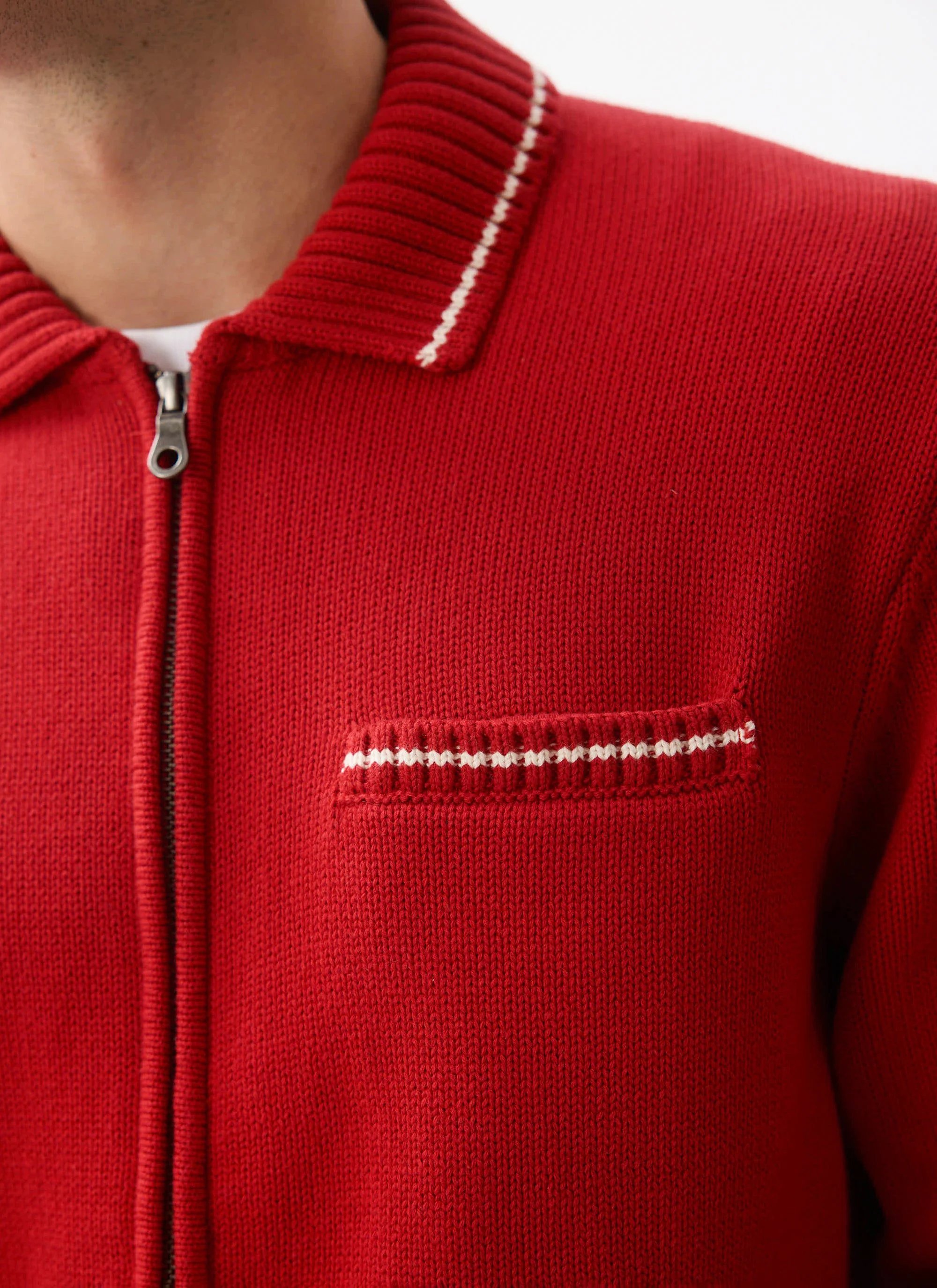 4095-gardner-dense-knitted-zip-cardigan-cotton-red-7.webp Gardner Dense Knitted Zip Cardigan | Cotton | Red