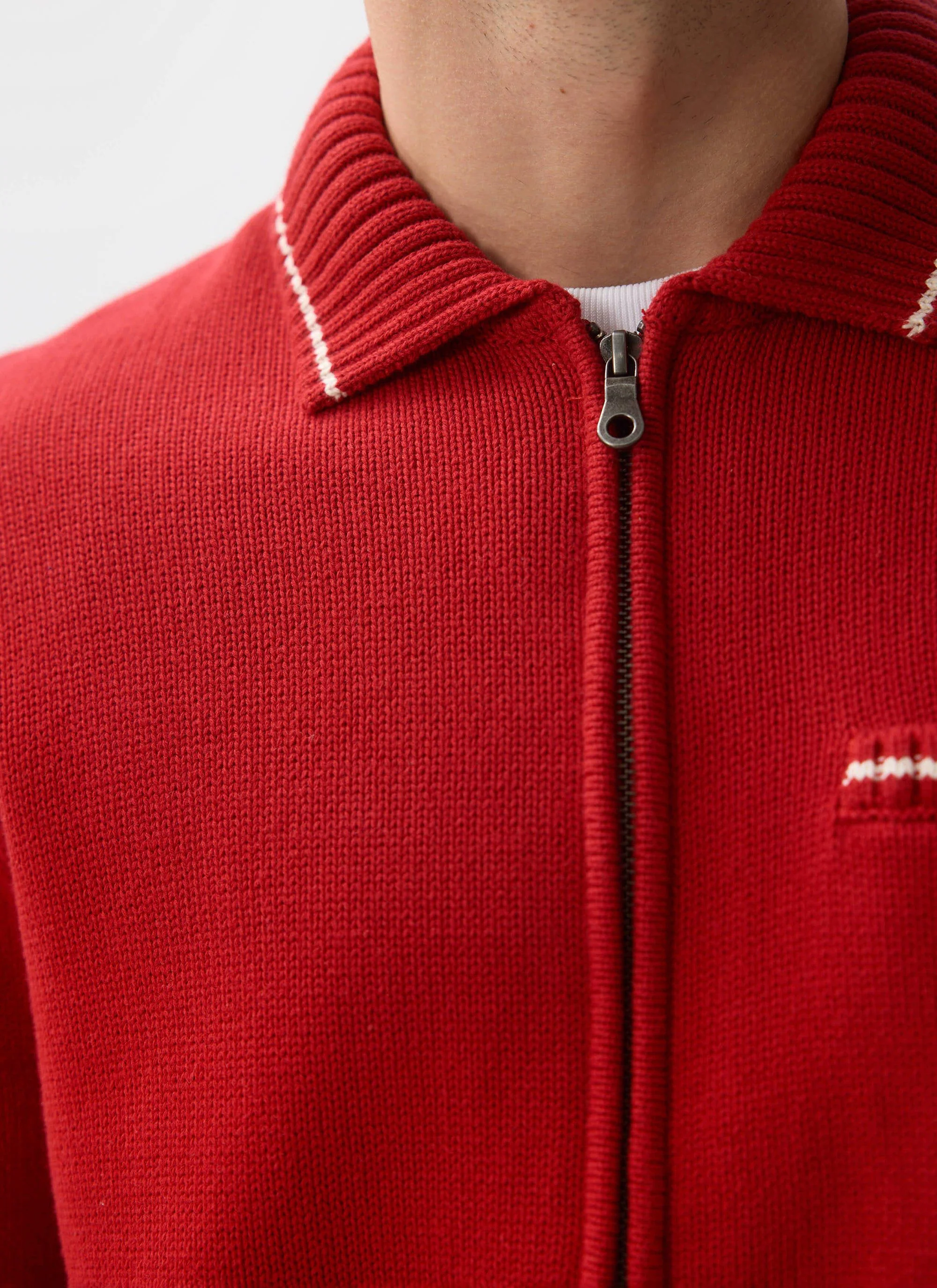 4095-gardner-dense-knitted-zip-cardigan-cotton-red-8.webp Gardner Dense Knitted Zip Cardigan | Cotton | Red