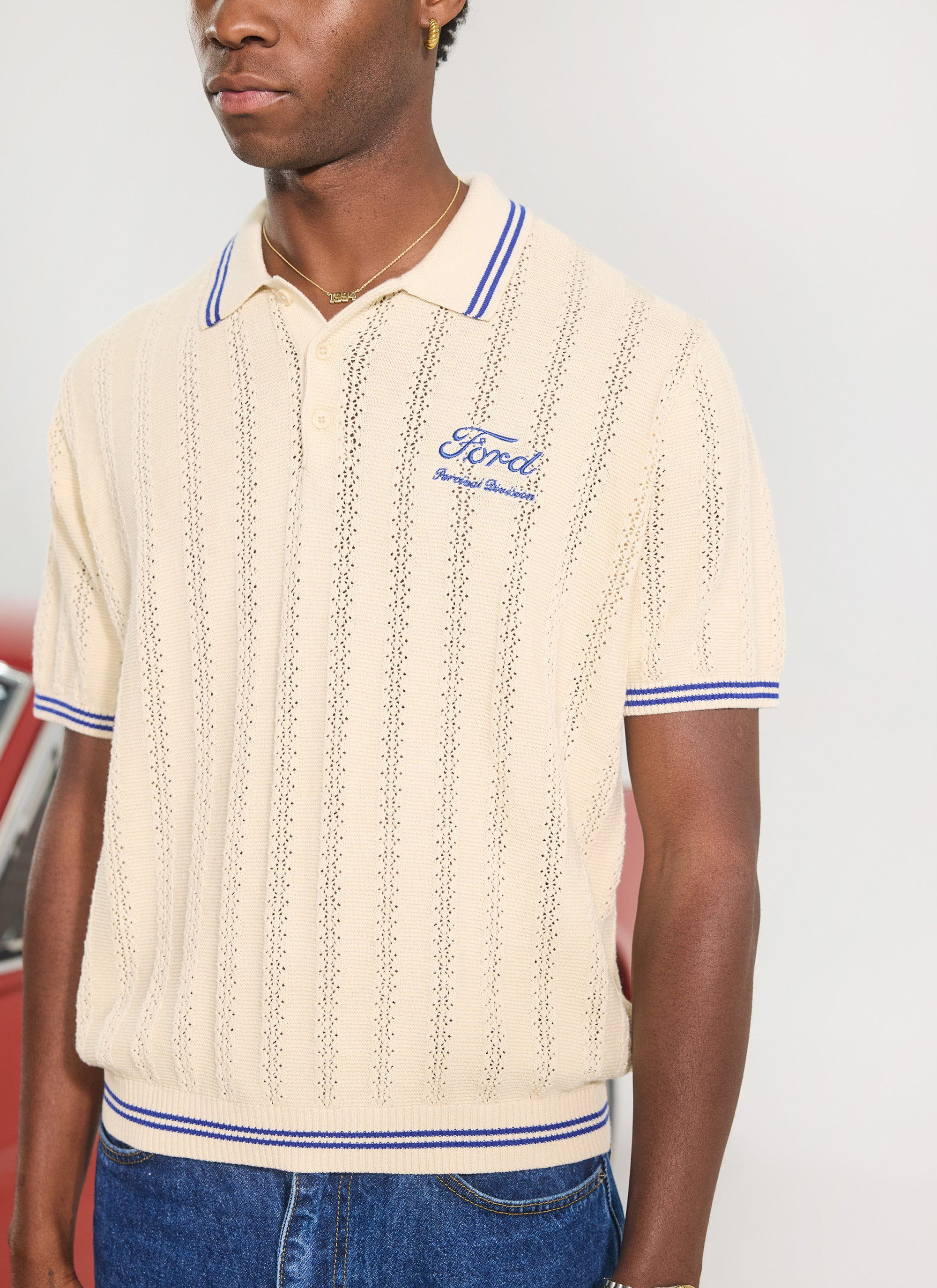 4117-dealership-knitted-polo-percival-x-ford-ecru-4.jpg Dealership Knitted Polo | Percival x Ford | Ecru