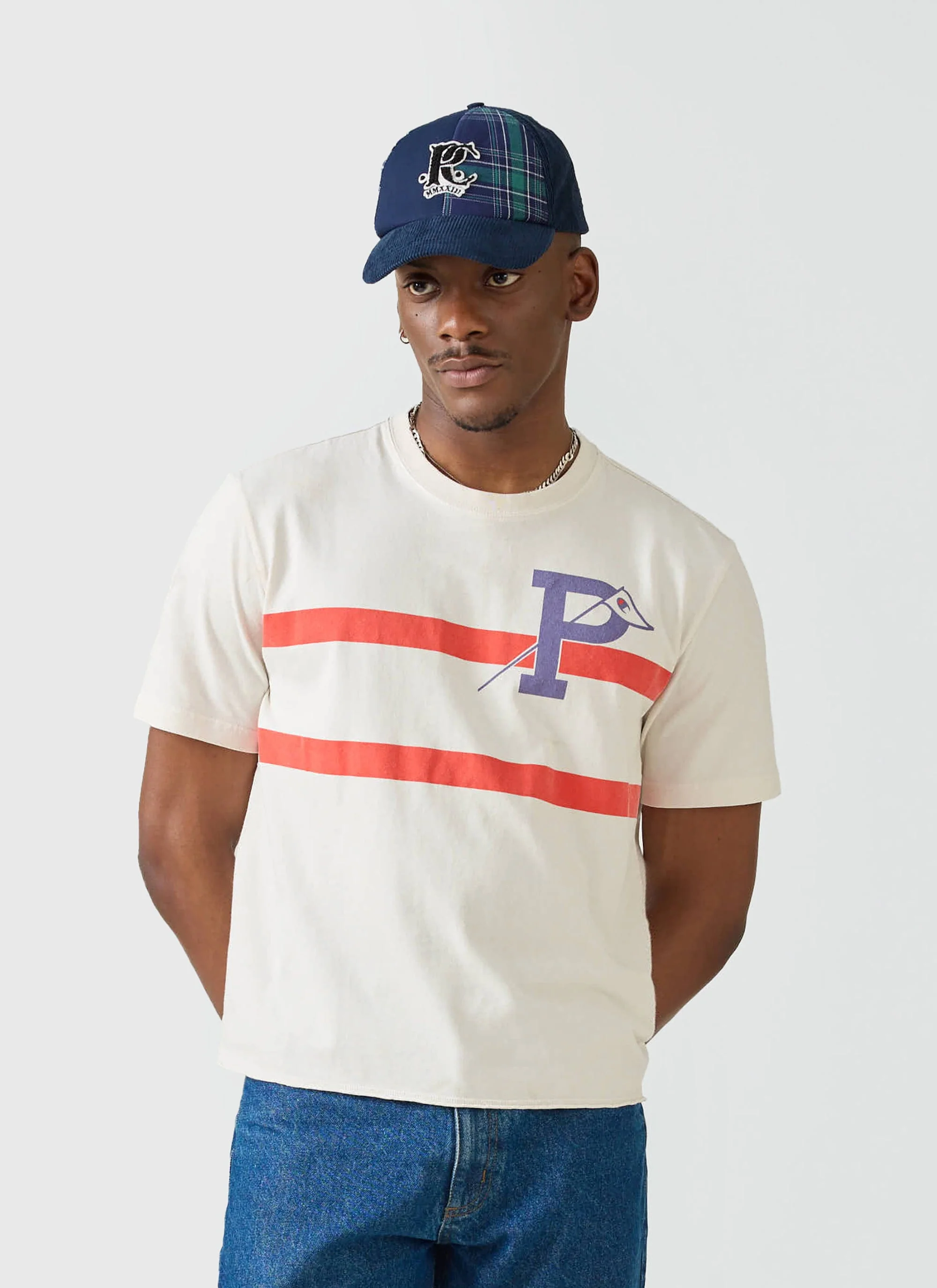 4156-flag-stripe-raw-hem-t-shirt-champion-x-percival-cream-2.webp Flag Stripe Raw Hem T Shirt | Champion x Percival | Cream
