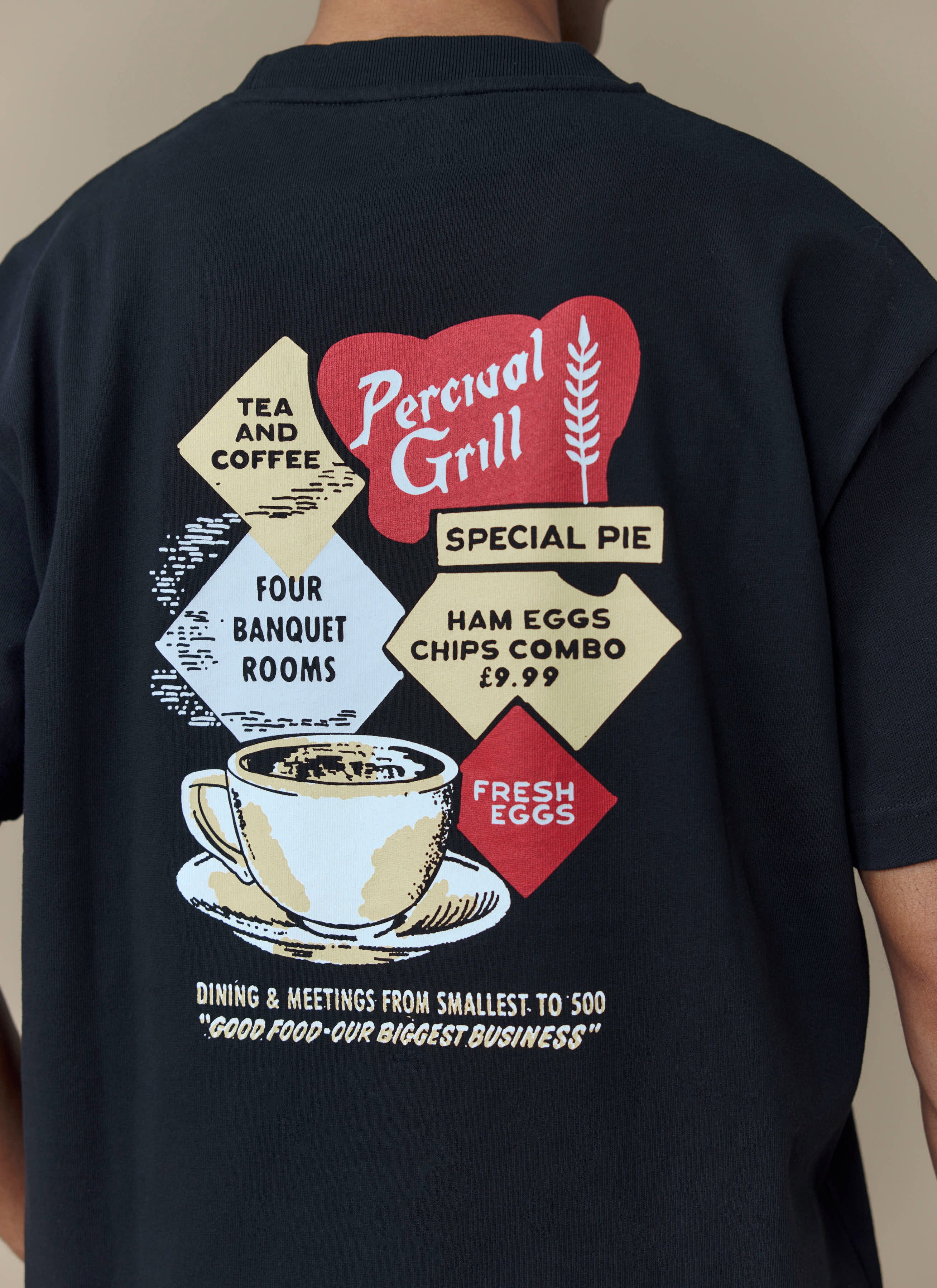 Percival Grill Oversized T Shirt | Organic Cotton | Black