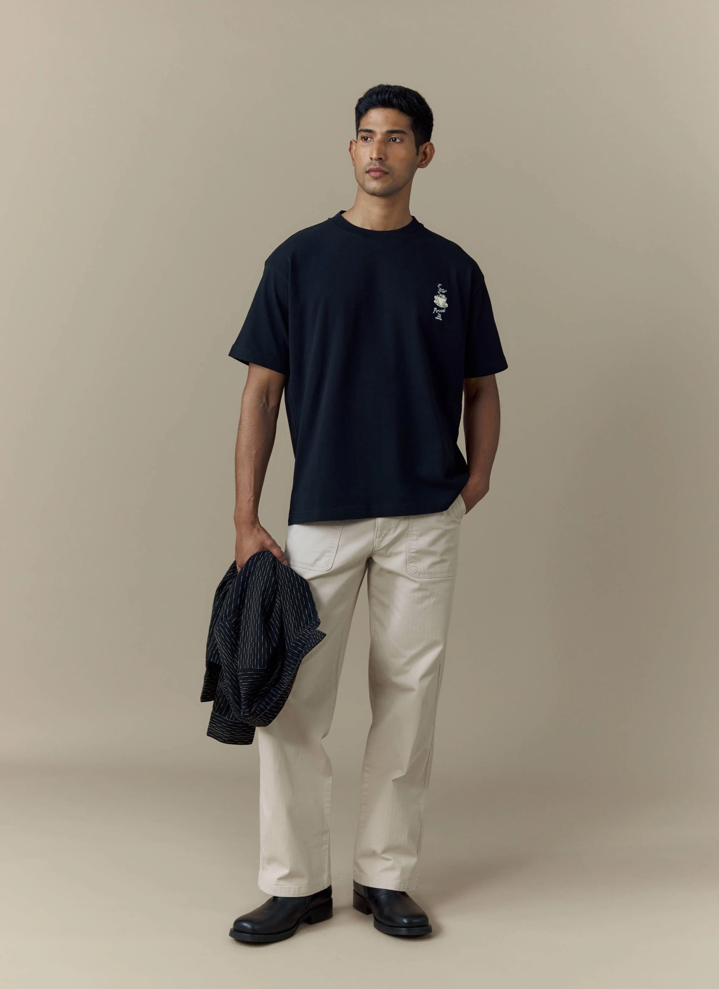Percival Grill Oversized T Shirt | Organic Cotton | Black
