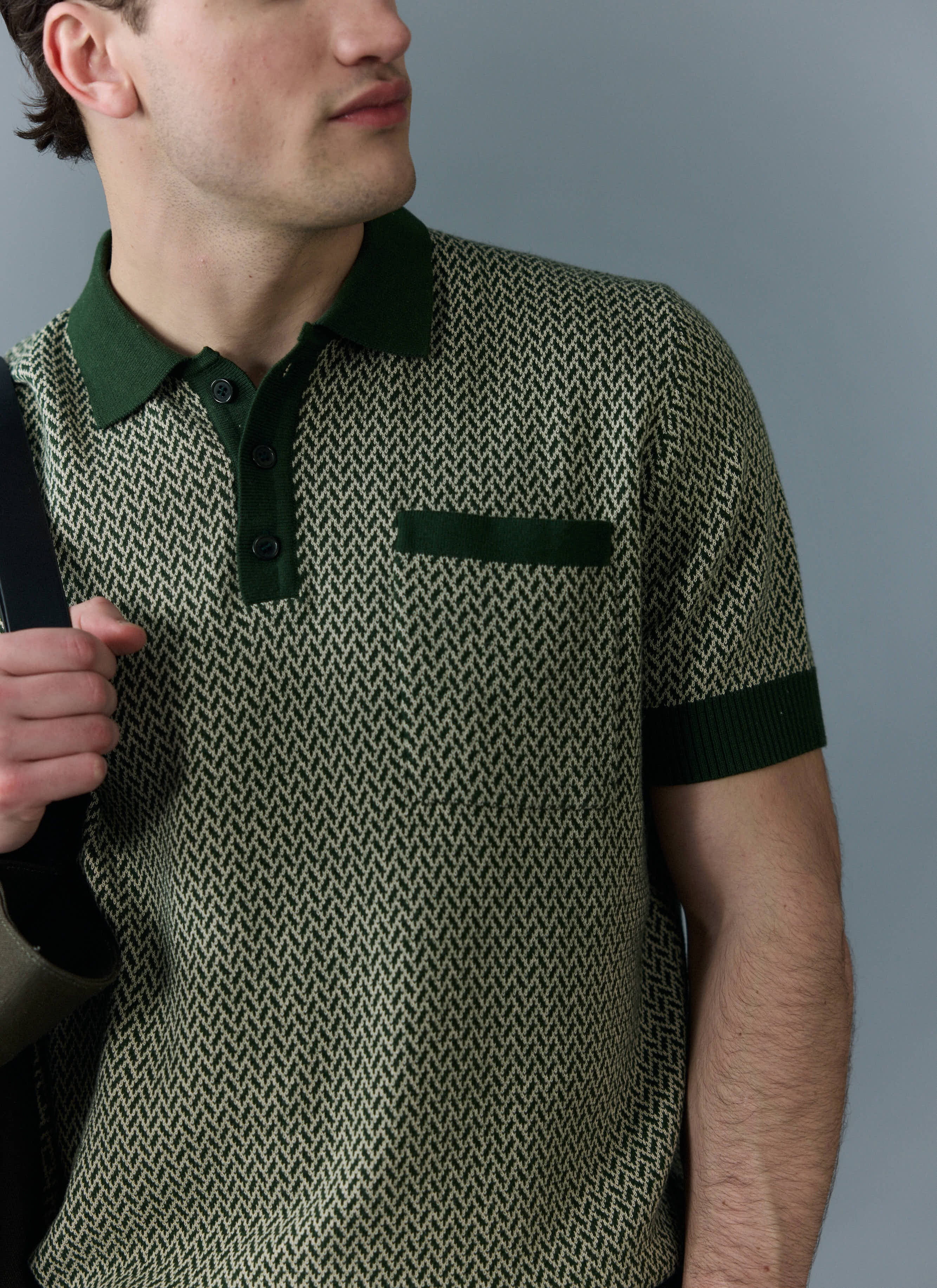 4177-casa-martini-knitted-polo-cotton-forest-2.jpg Casa Martini Knitted Polo | Cotton | Forest