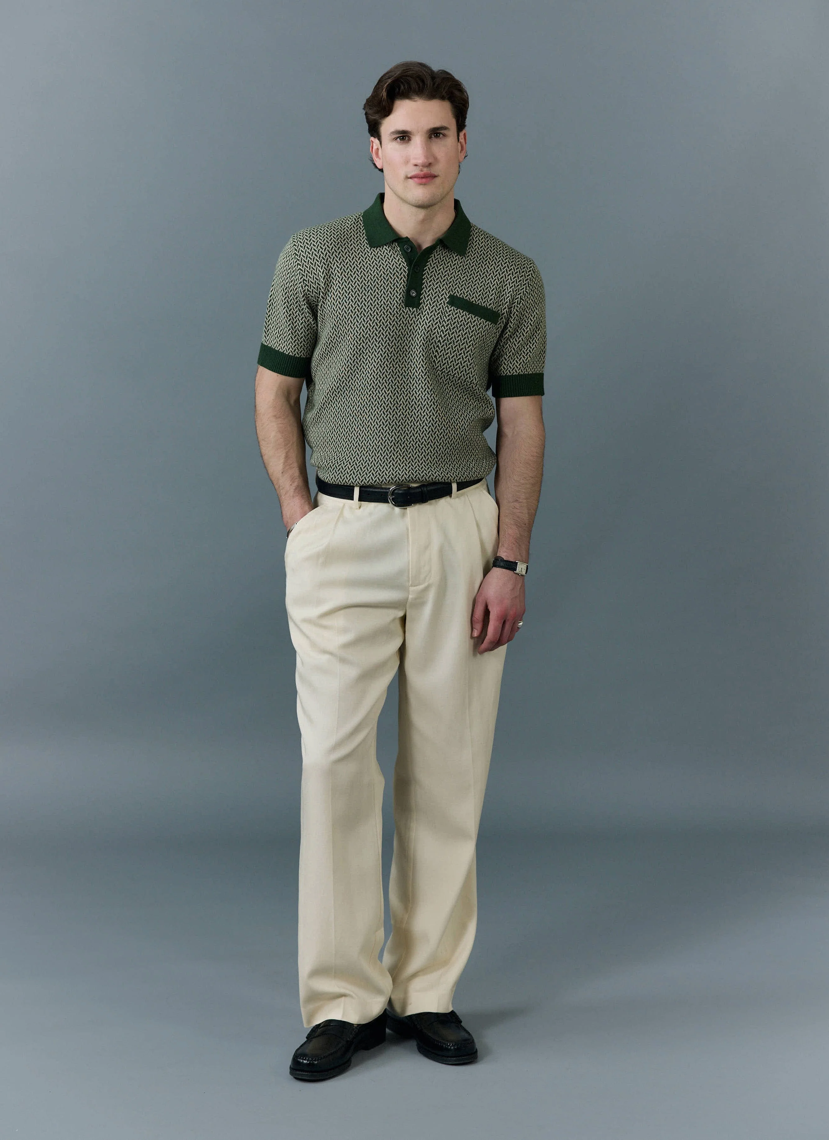 4177-casa-martini-knitted-polo-cotton-forest-4.webp Casa Martini Knitted Polo | Cotton | Forest