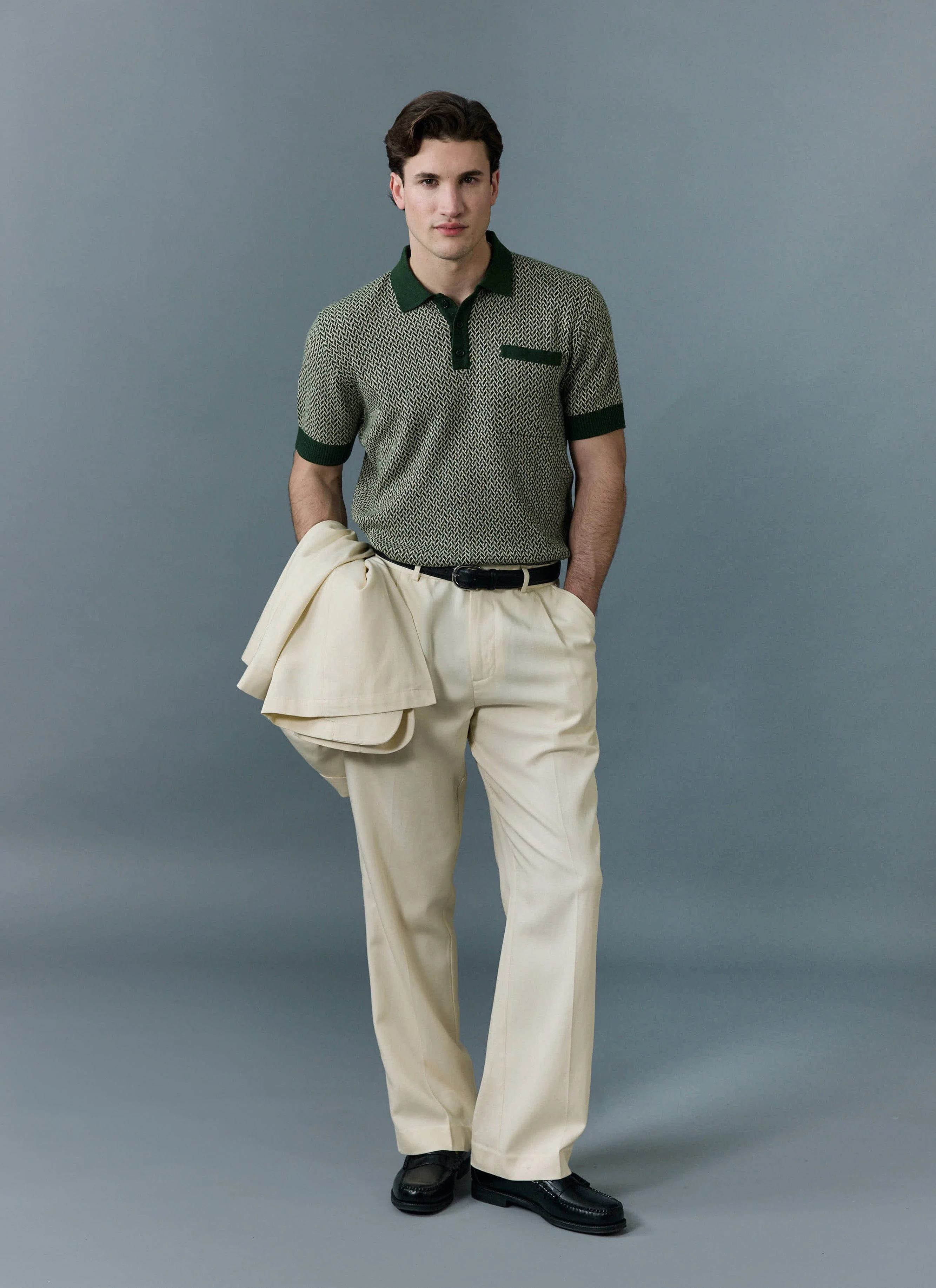 4177-casa-martini-knitted-polo-cotton-forest-5.webp Casa Martini Knitted Polo | Cotton | Forest