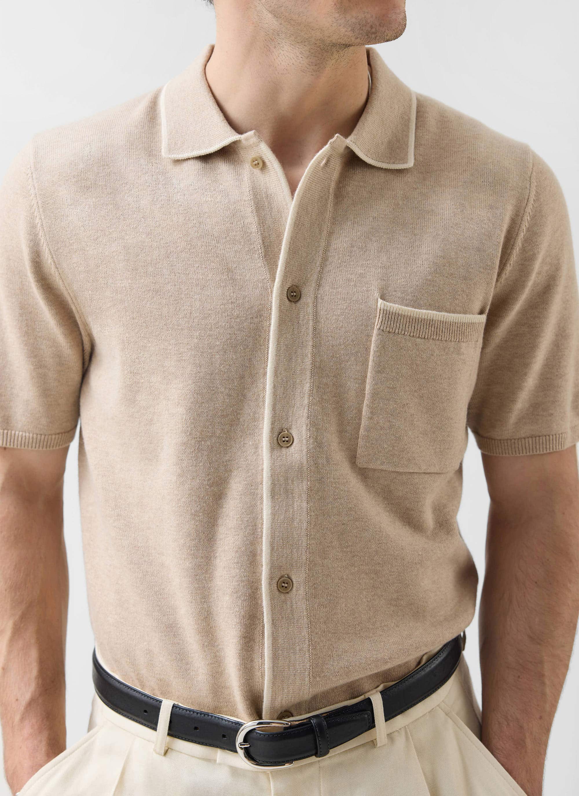 4184-contrast-trim-regular-knitted-shirt-wool-beige-3.jpg Contrast Trim Regular Knitted Shirt | Wool | Beige