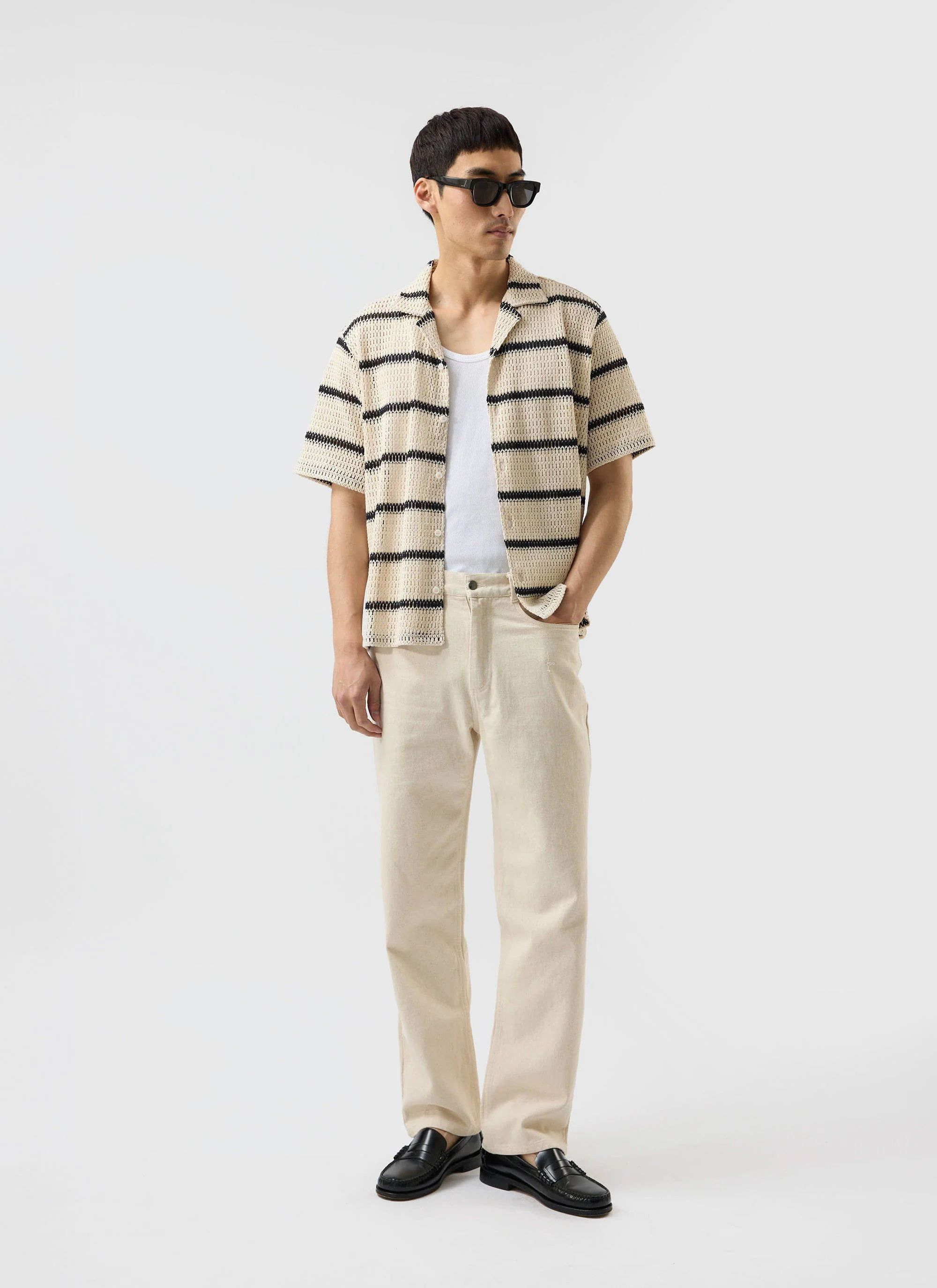4198-crochet-groundsman-cuban-shirt-cream-with-black-8.webp Crochet Groundsman Cuban Shirt | Cream with Black