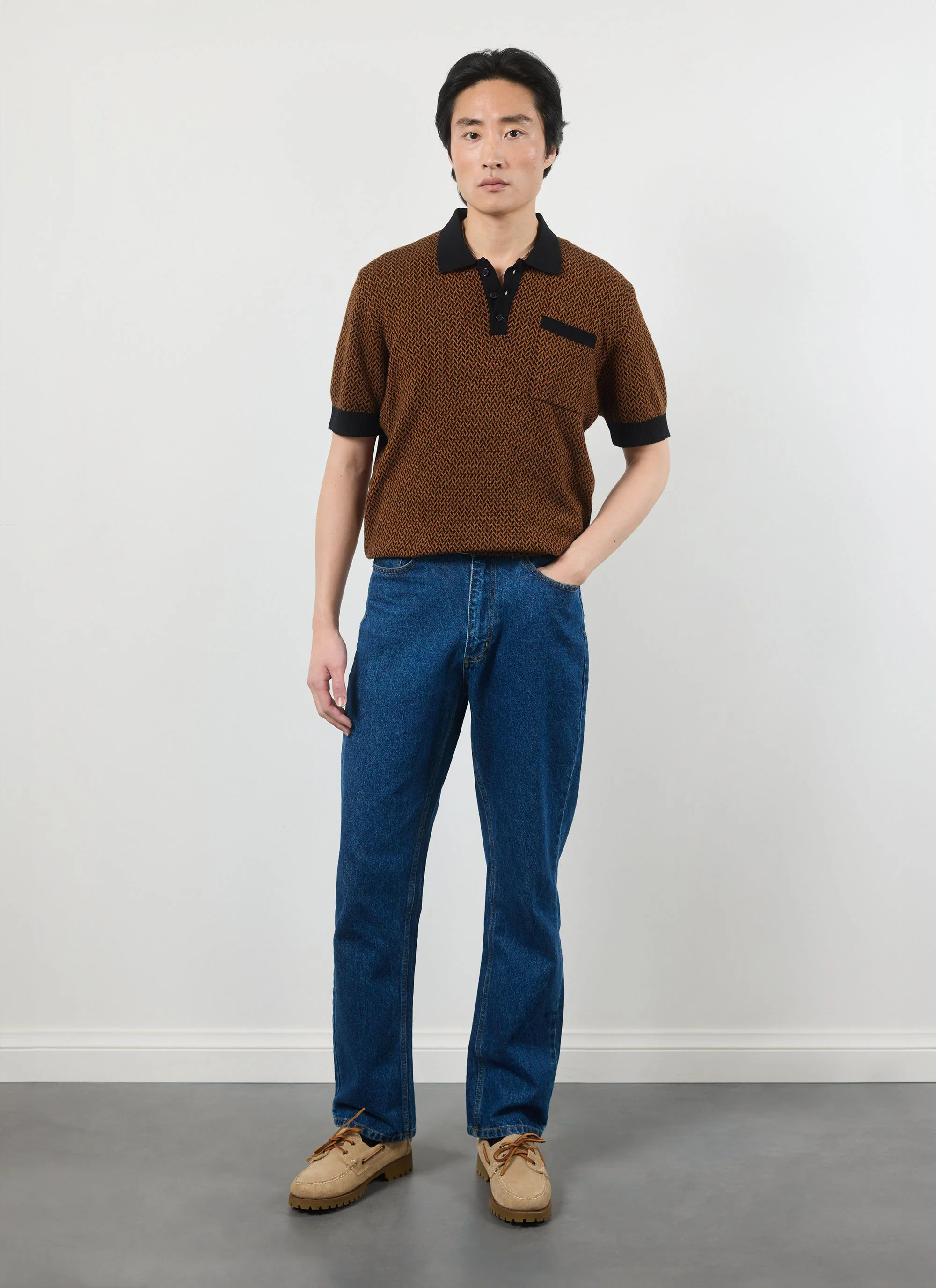 4212-casa-martini-knitted-polo-cotton-espresso-2.webp Casa Martini Knitted Polo | Cotton | Espresso