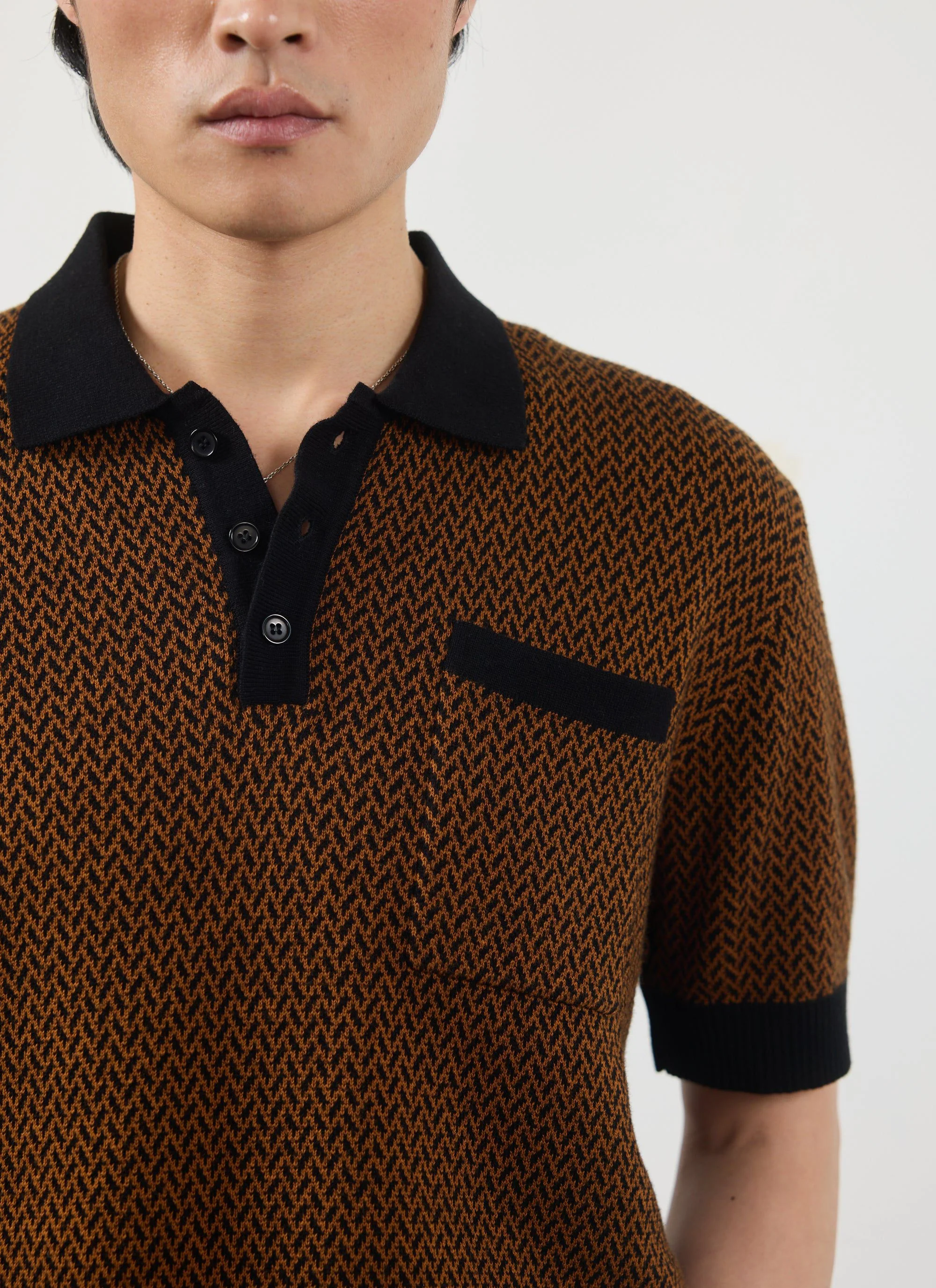 4212-casa-martini-knitted-polo-cotton-espresso-3.webp Casa Martini Knitted Polo | Cotton | Espresso