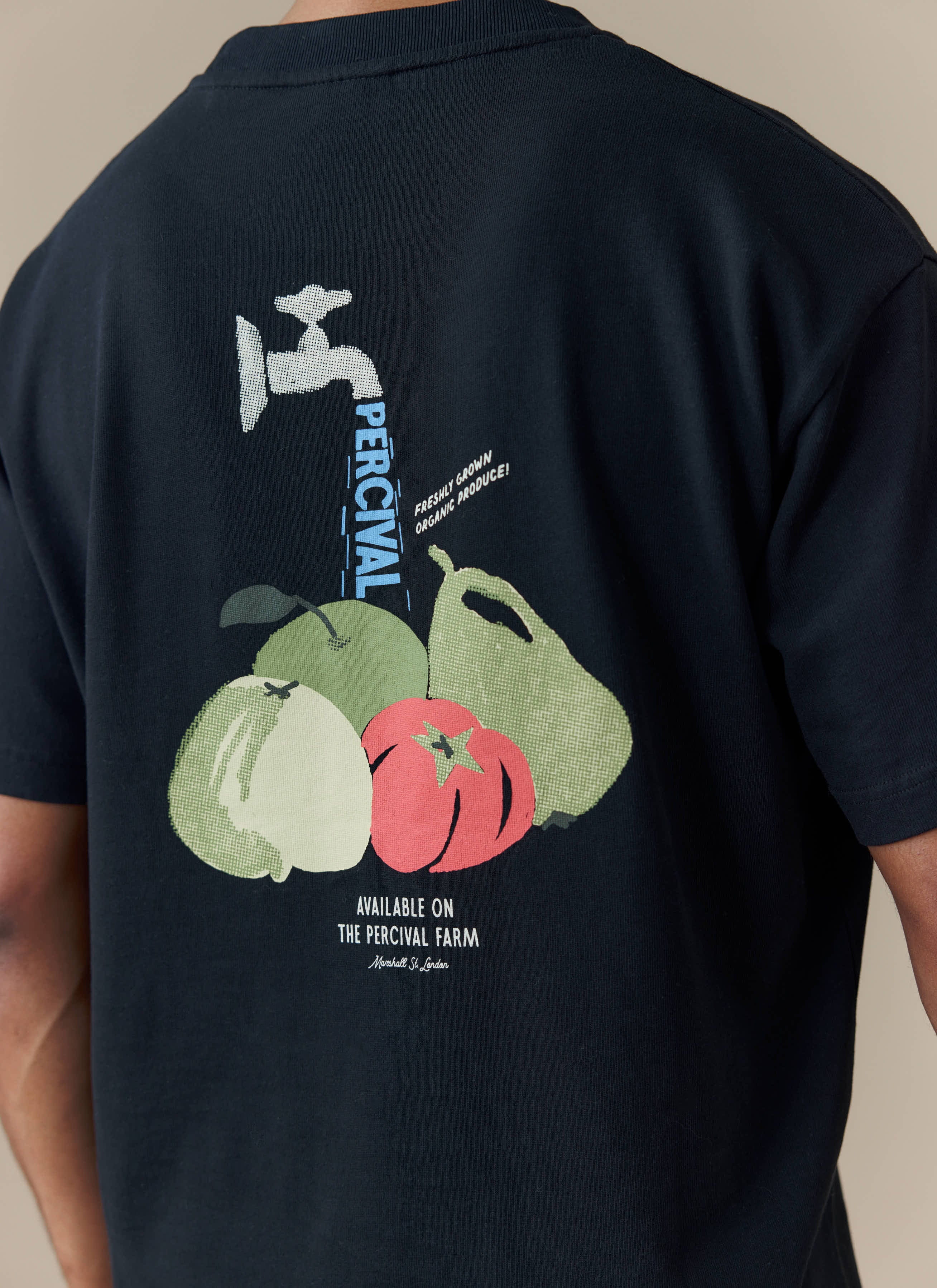 Perci Fruit Farm Oversized T Shirt | Organic Cotton | Black