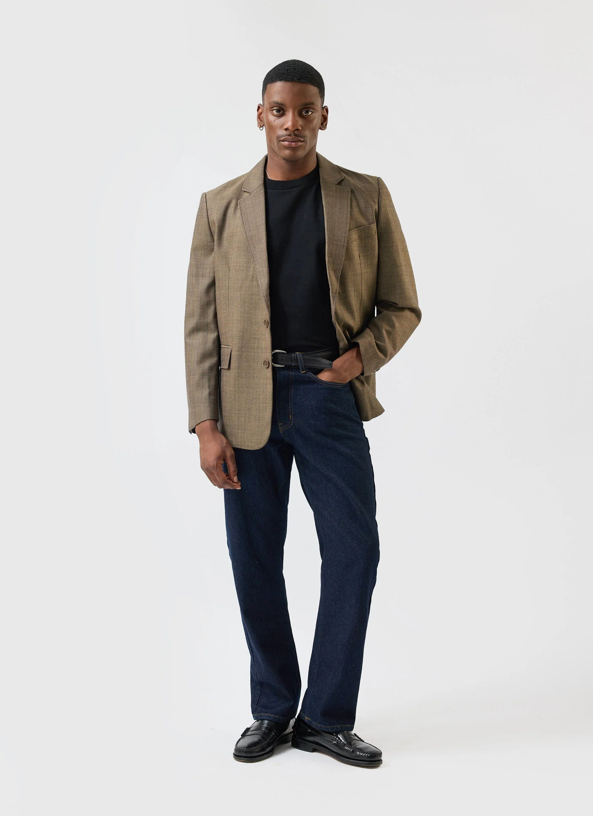 Grounds Tailored Blazer | Herringbone Wool | Oak