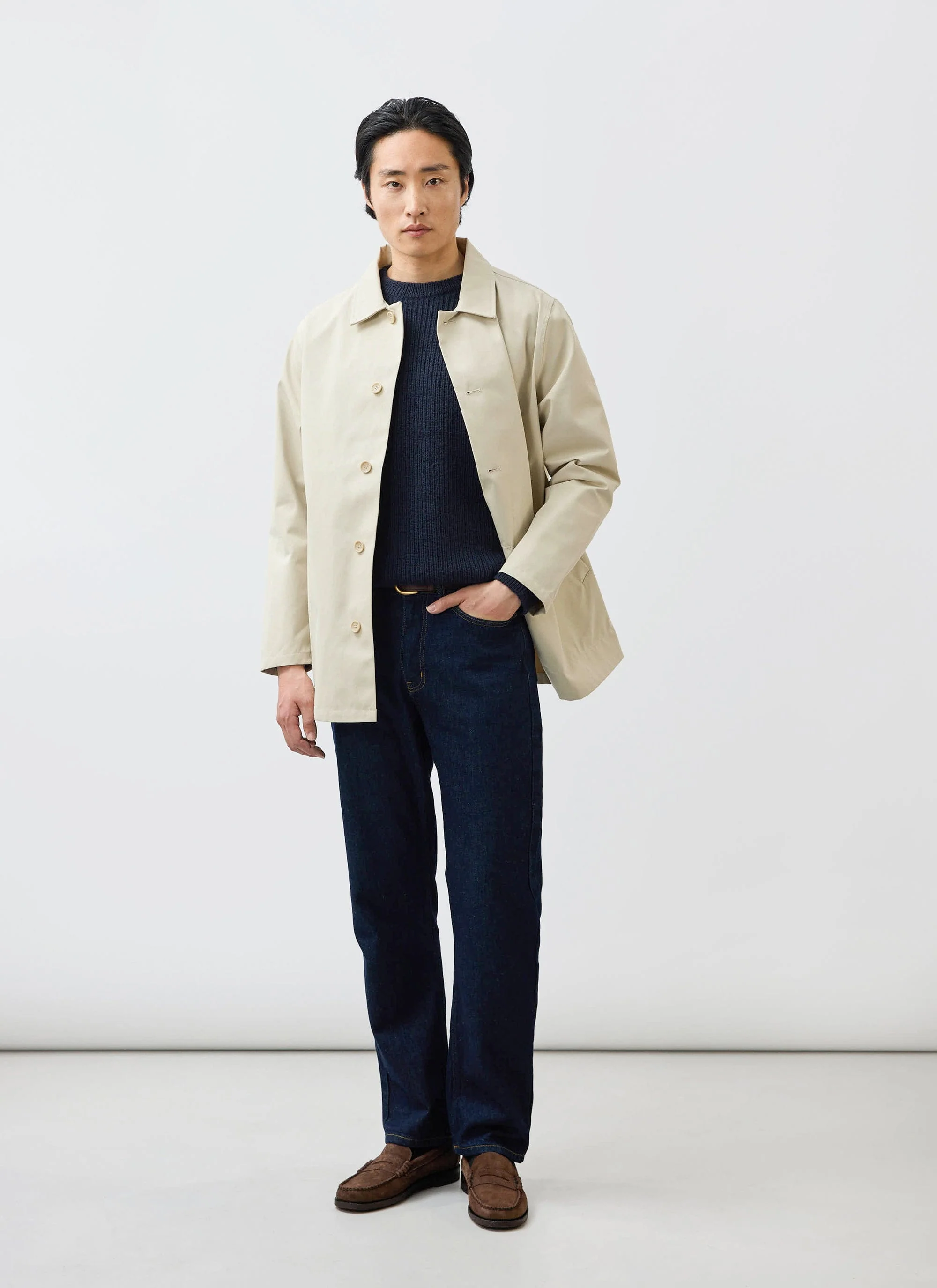 Sherlock Short Trench Coat | Waterproof | Stone with Cinnamon