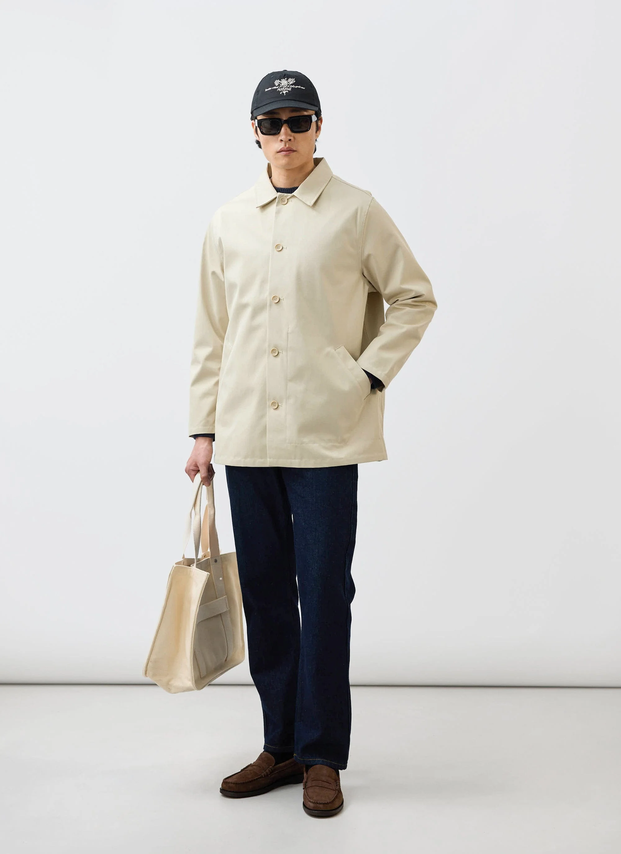 Sherlock Short Trench Coat | Waterproof | Stone with Cinnamon