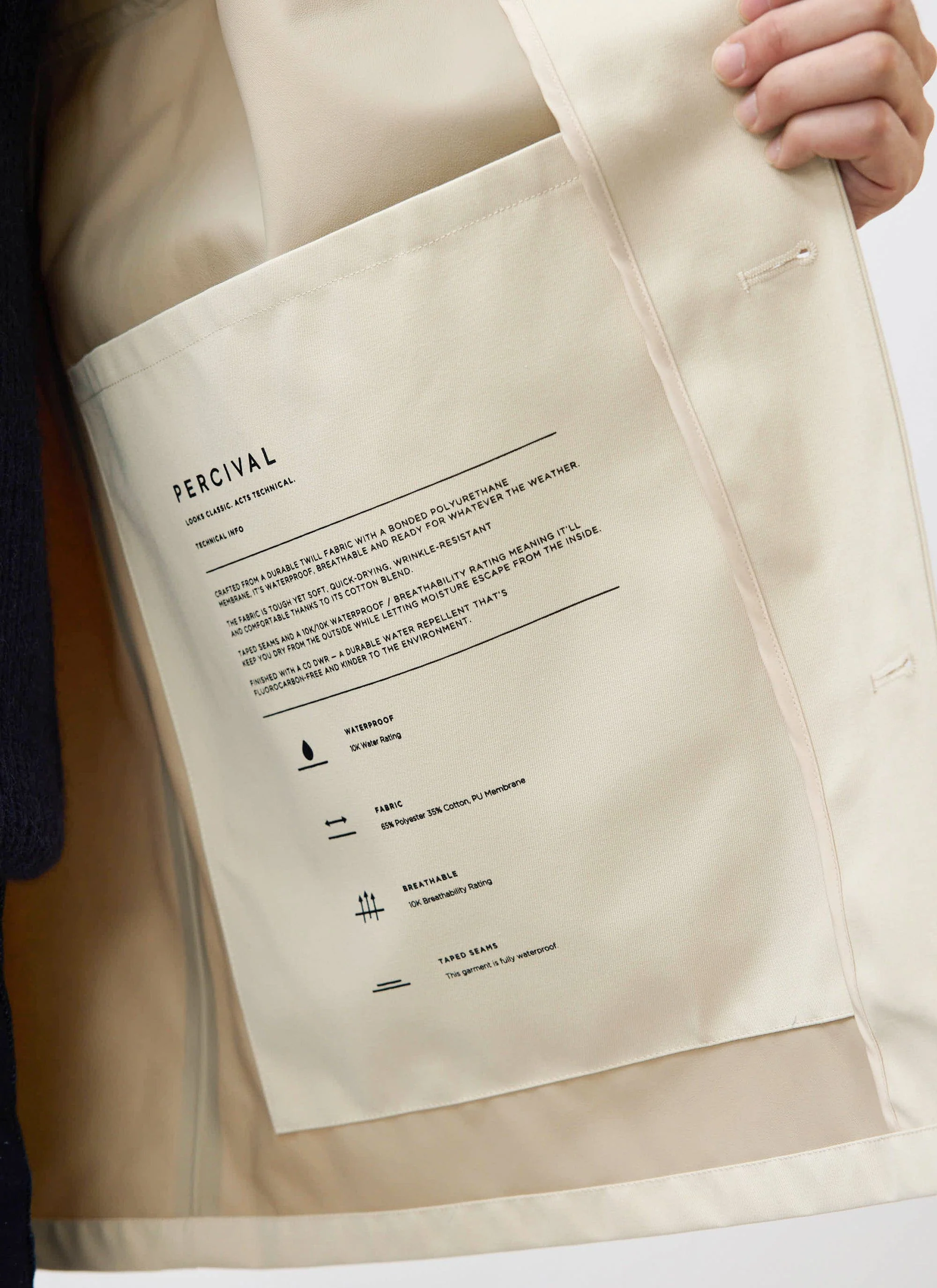 Sherlock Short Trench Coat | Waterproof | Stone with Cinnamon