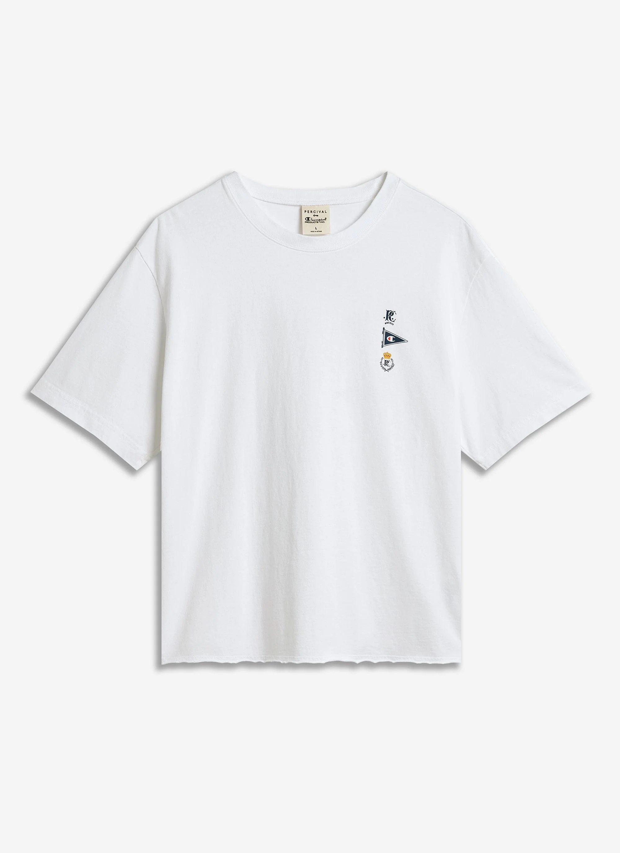 4285-flag-raw-hem-t-shirt-champion-x-percival-white-5.webp Flag Raw Hem T Shirt | Champion x Percival | White