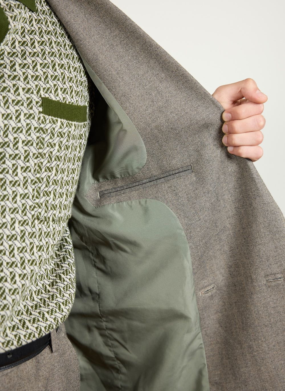 4306-tailored-double-breasted-blazer-herringbone-grey-7.jpg Tailored Double Breasted Blazer | Herringbone | Grey
