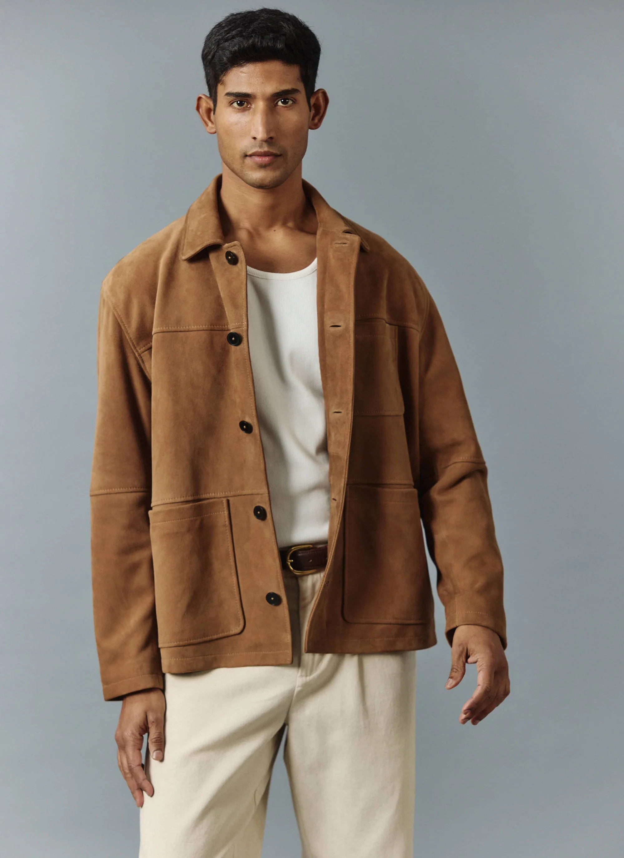 4333-afterward-suede-chore-jacket-tan-1.webp Afterward Suede Chore Jacket | Tan