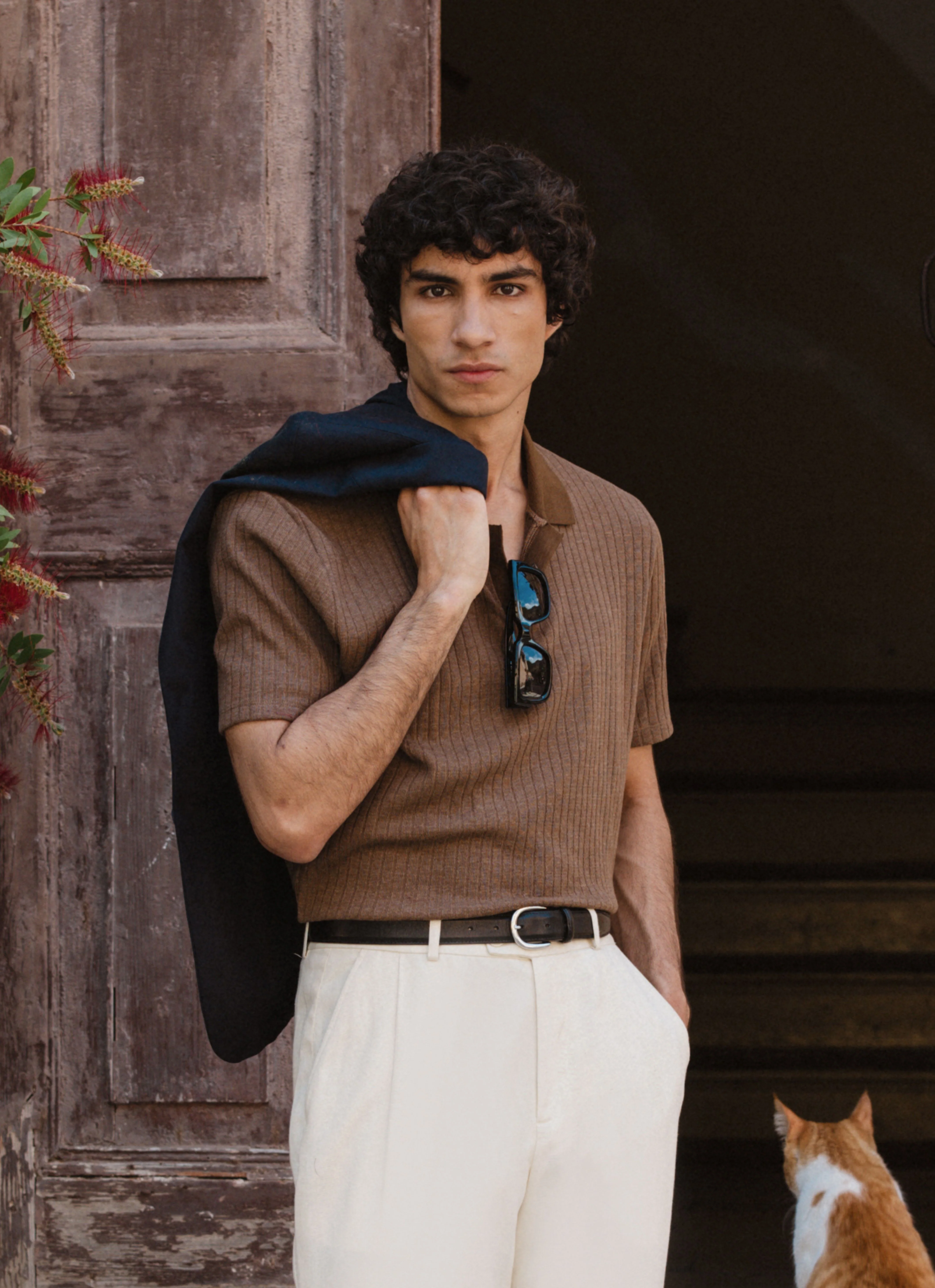437-anthony-ribbed-polo-cotton-espresso-1.webp Anthony Ribbed Polo | Cotton | Espresso