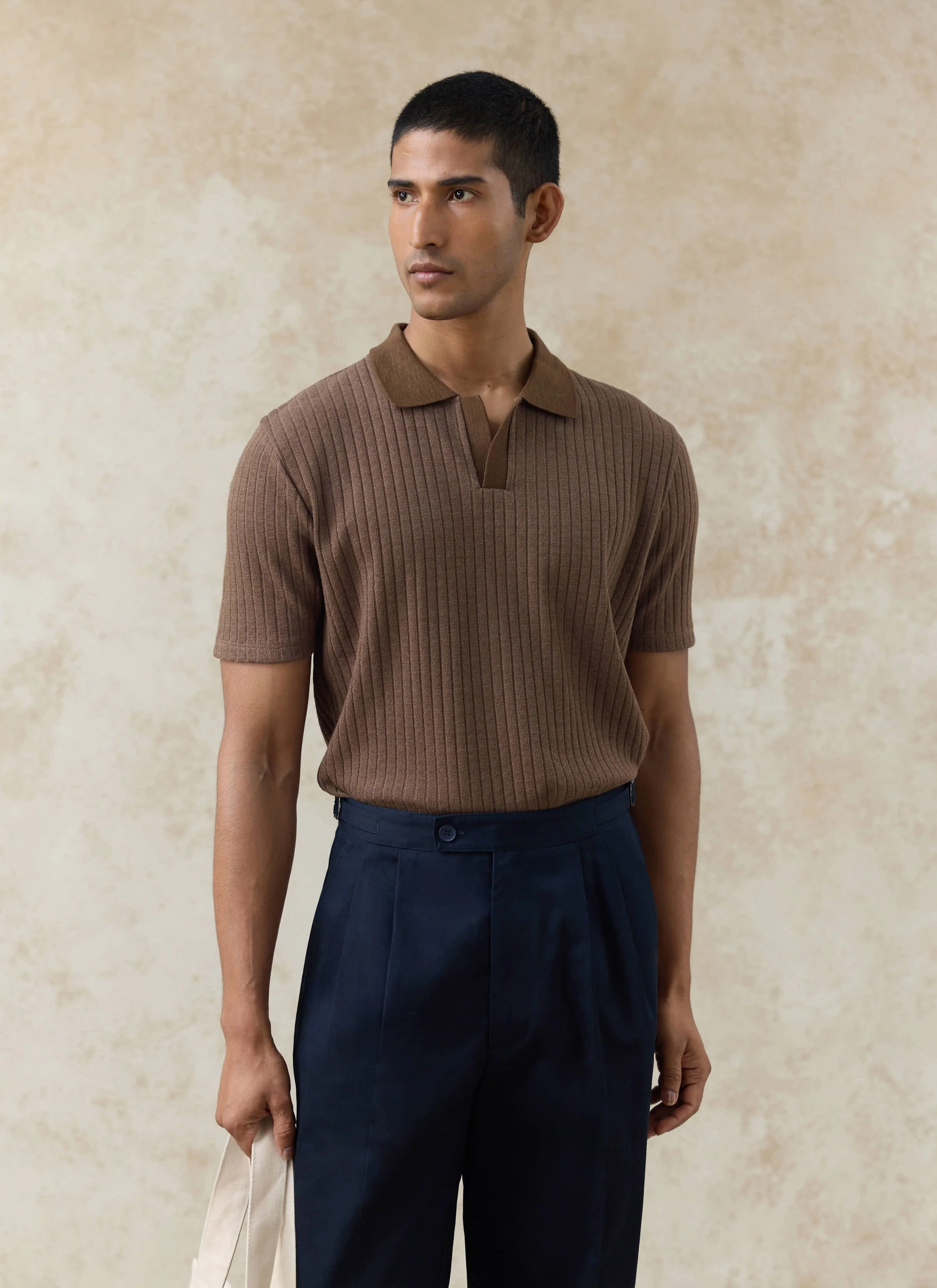 437-anthony-ribbed-polo-cotton-espresso-3.webp Anthony Ribbed Polo | Cotton | Espresso