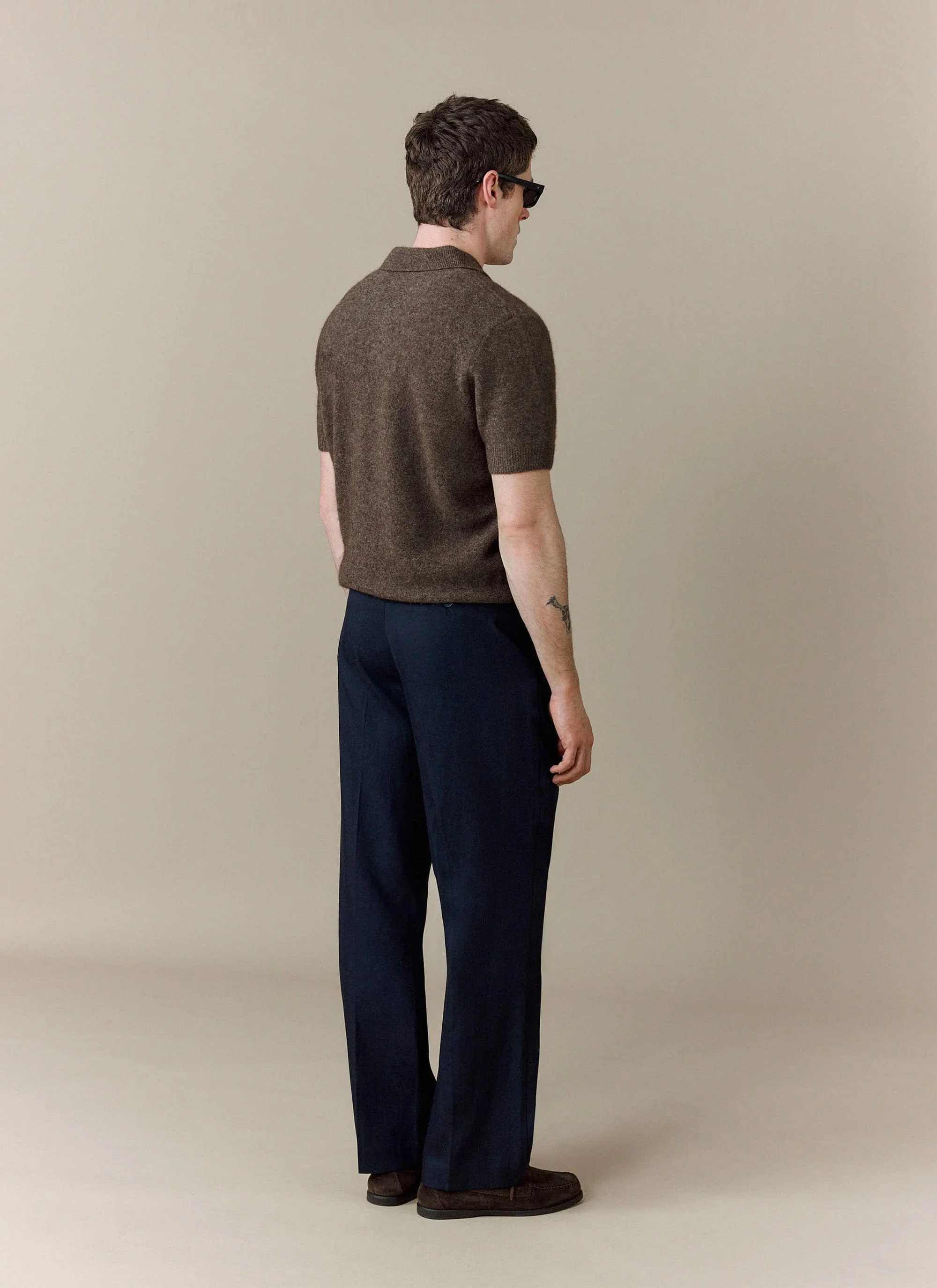 Collins Knitted Polo | Yak | Espresso