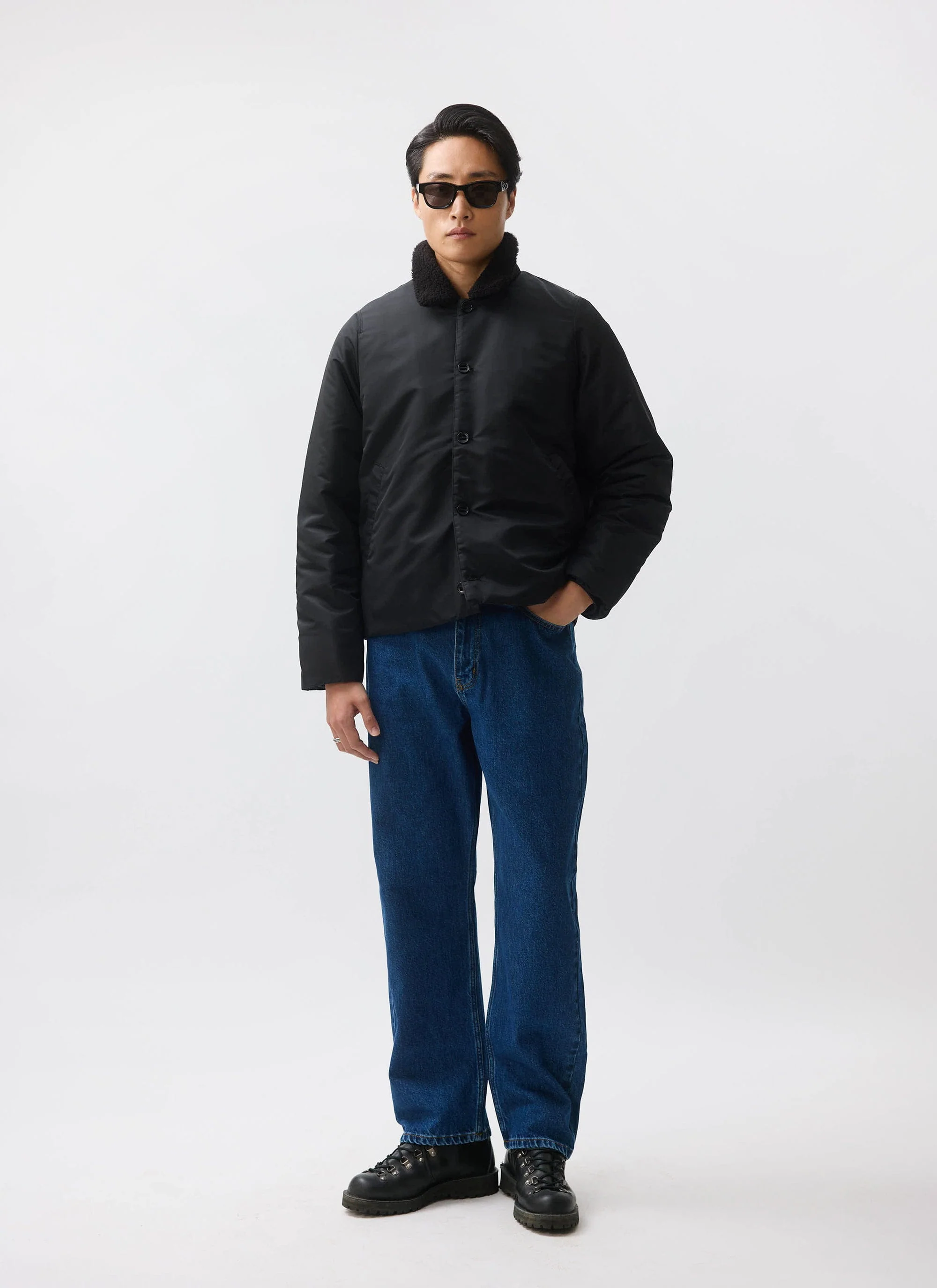 Doppio Bomber Jacket | Nylon | Black